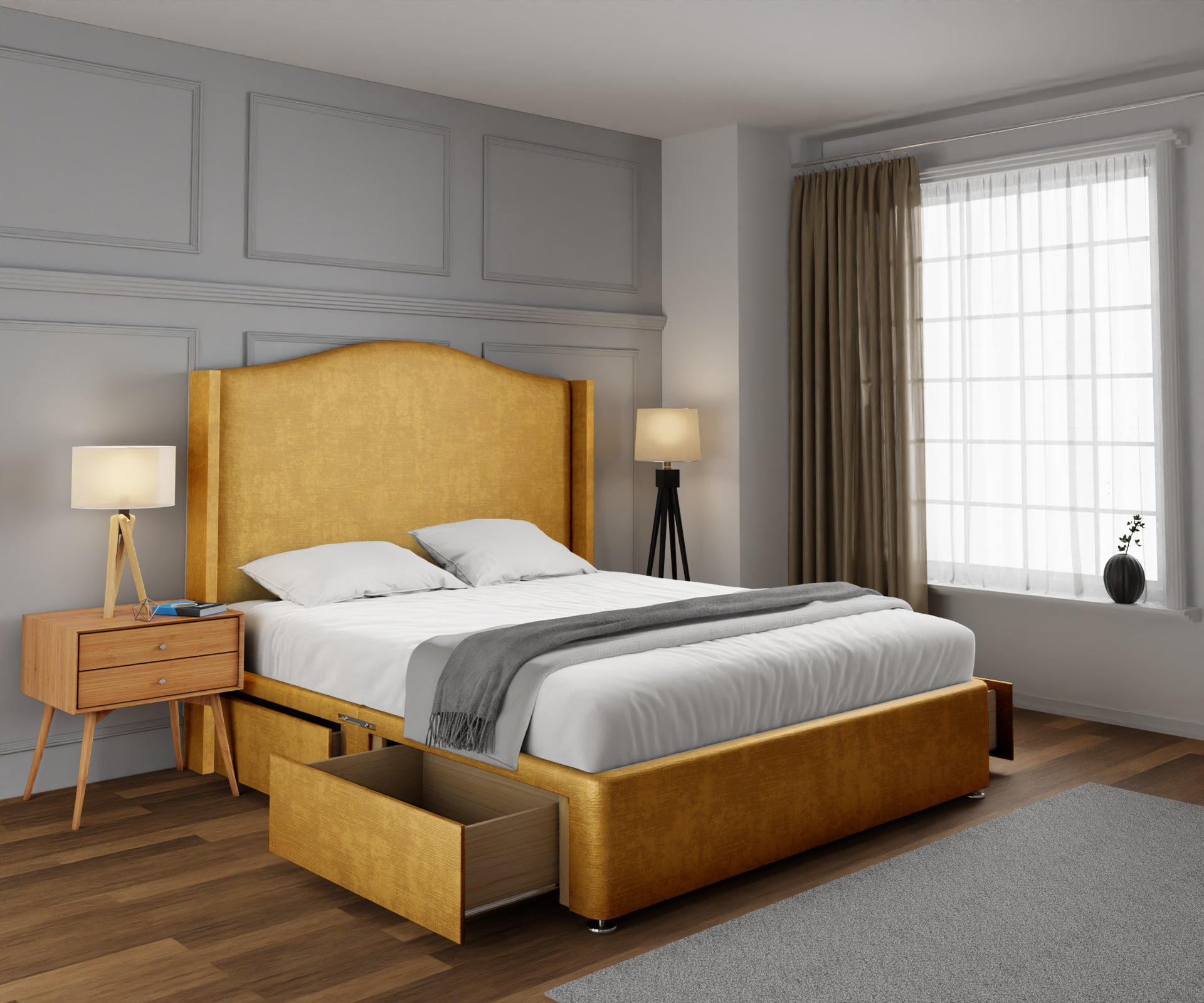 Arabella Winged Divan Bed Set