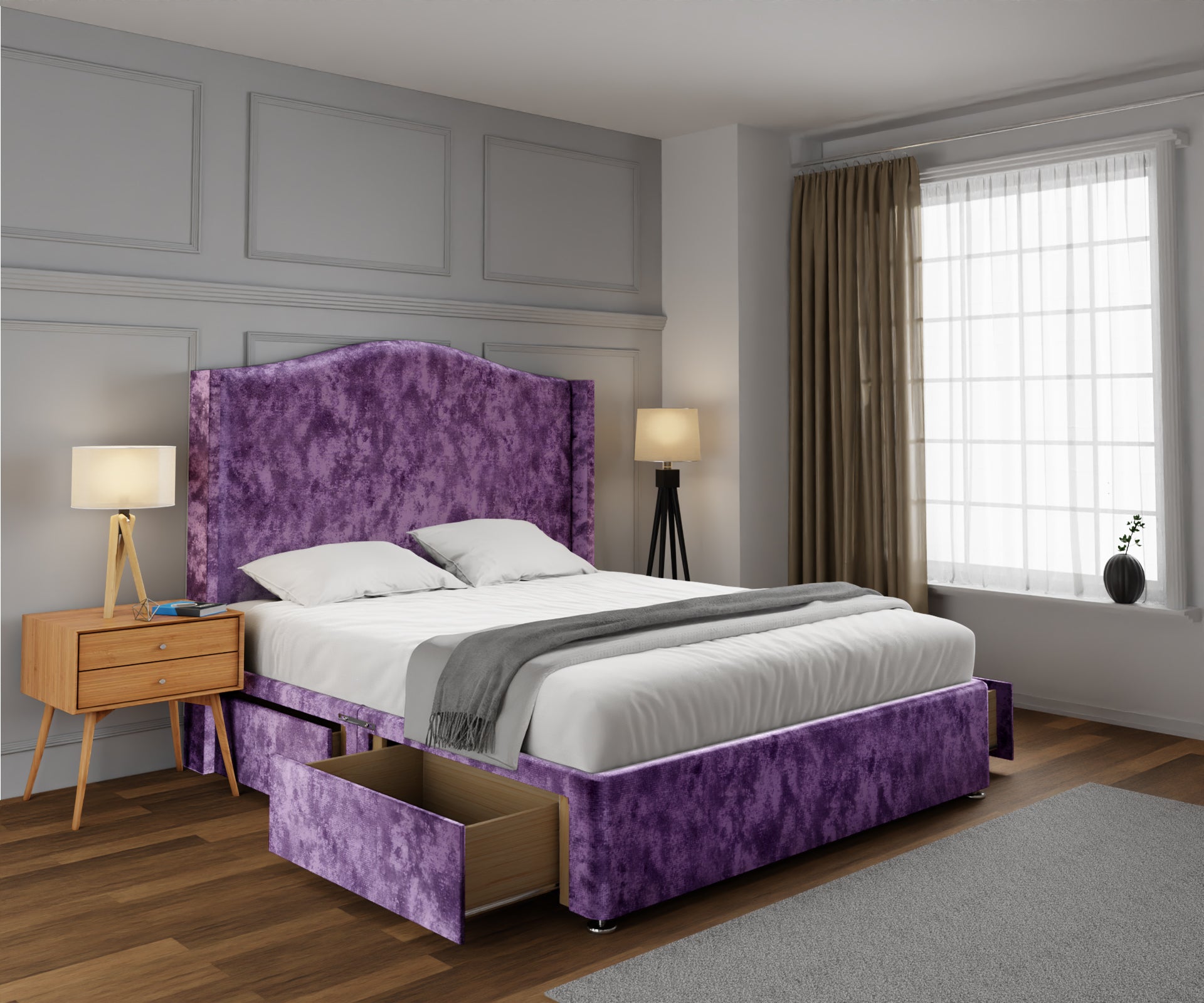 Arabella Winged Divan Bed Set