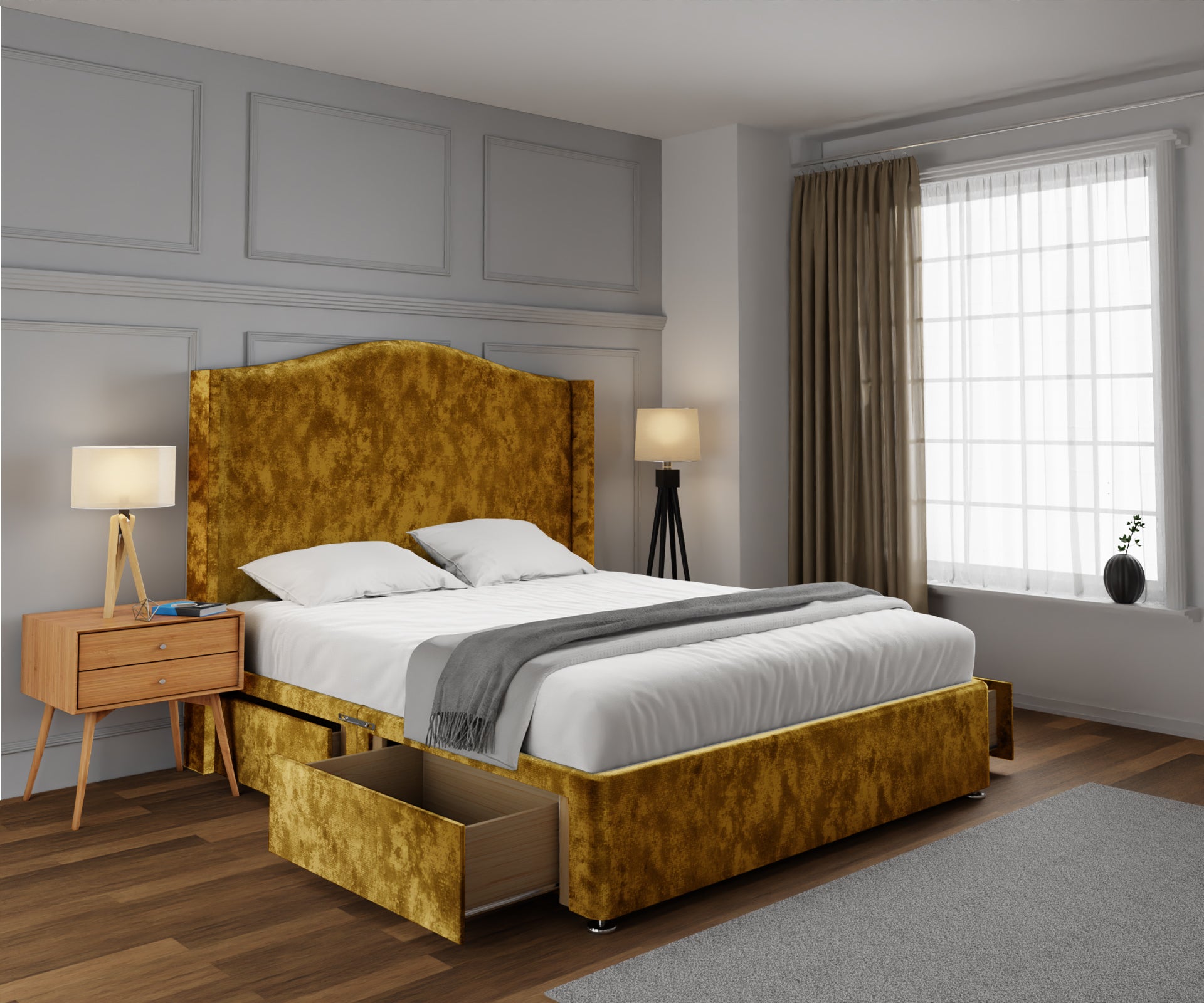 Arabella Winged Divan Bed Set