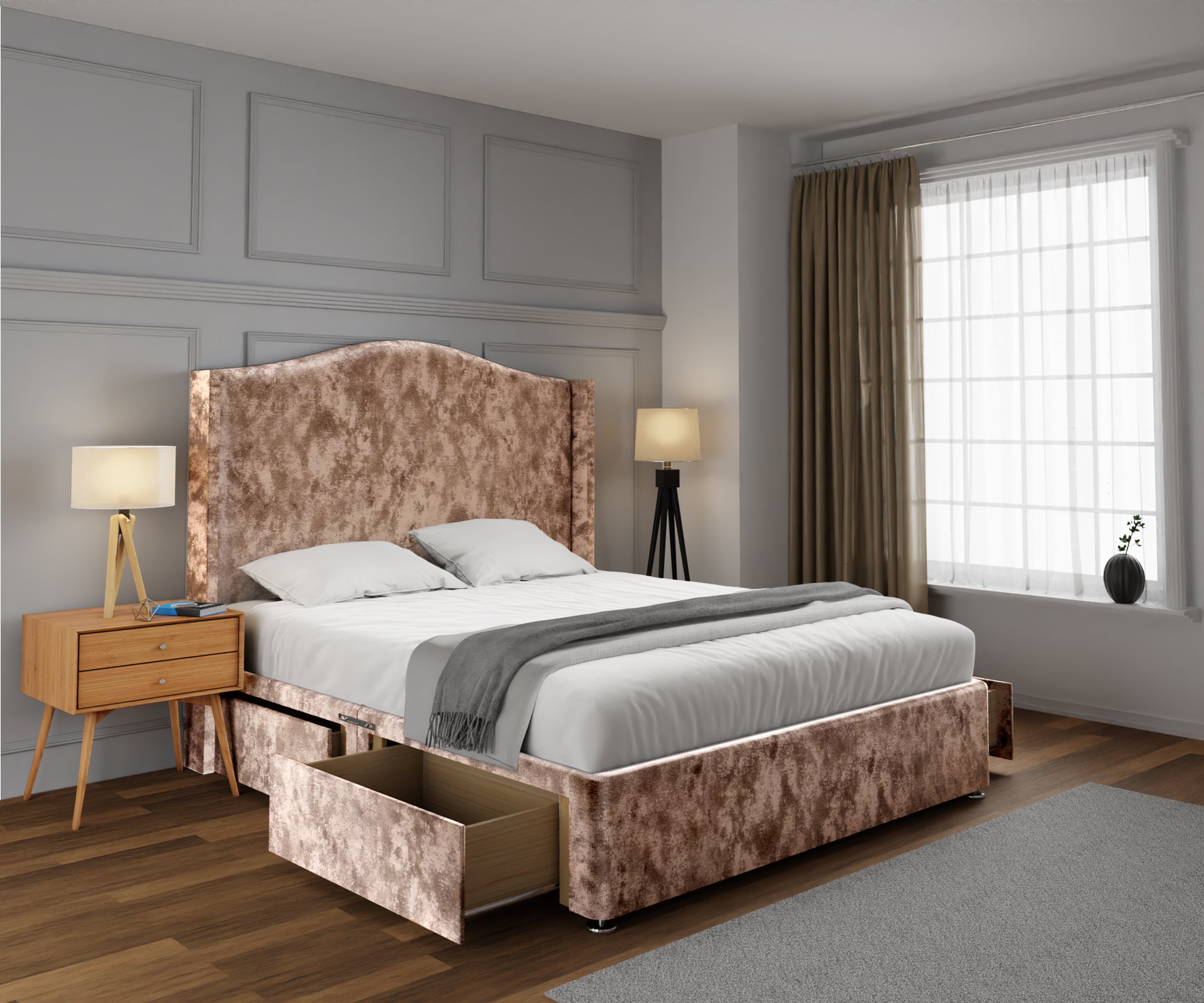 Arabella Winged Divan Bed Set