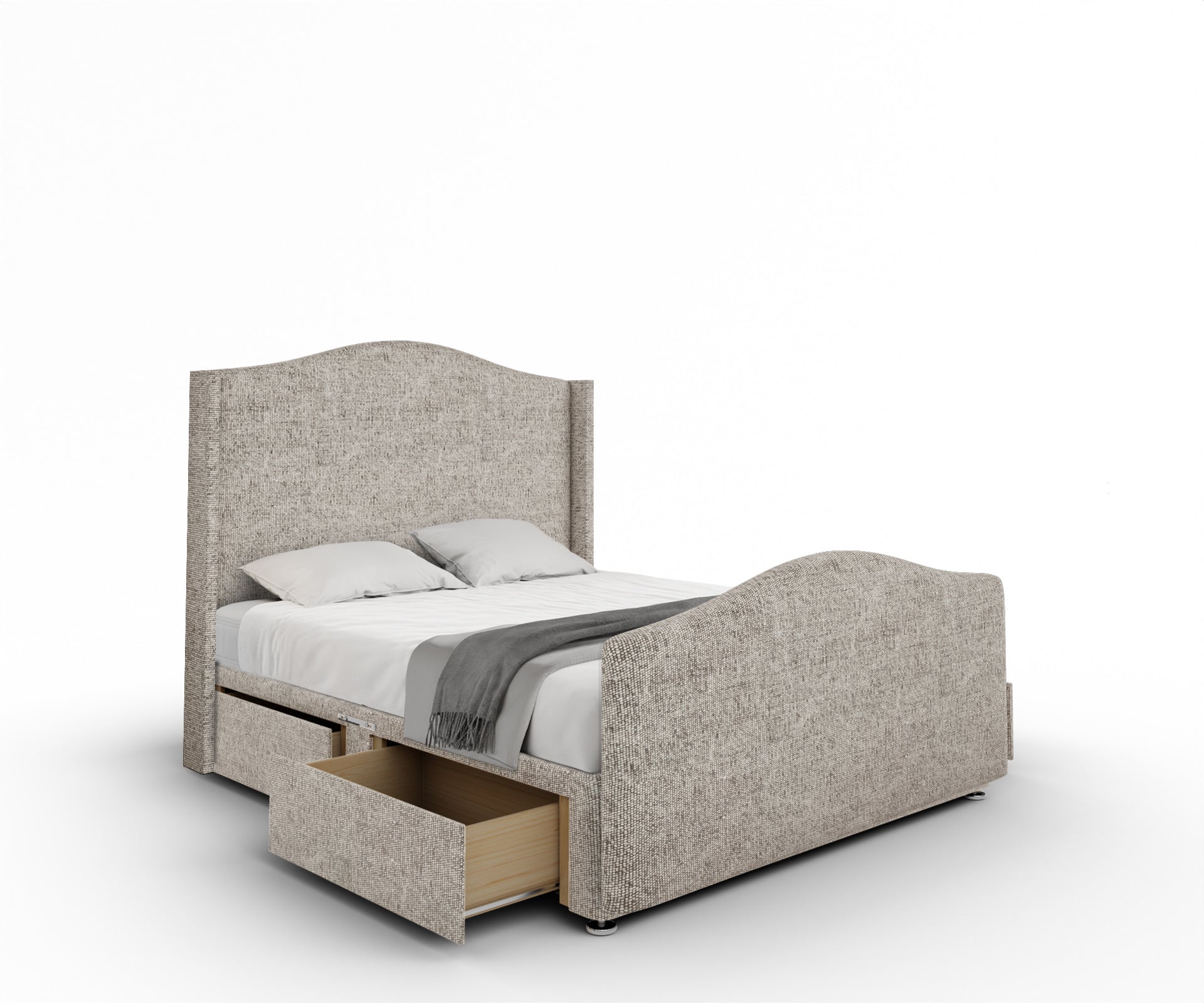 Arabella Winged Divan Bed Set With Footboard