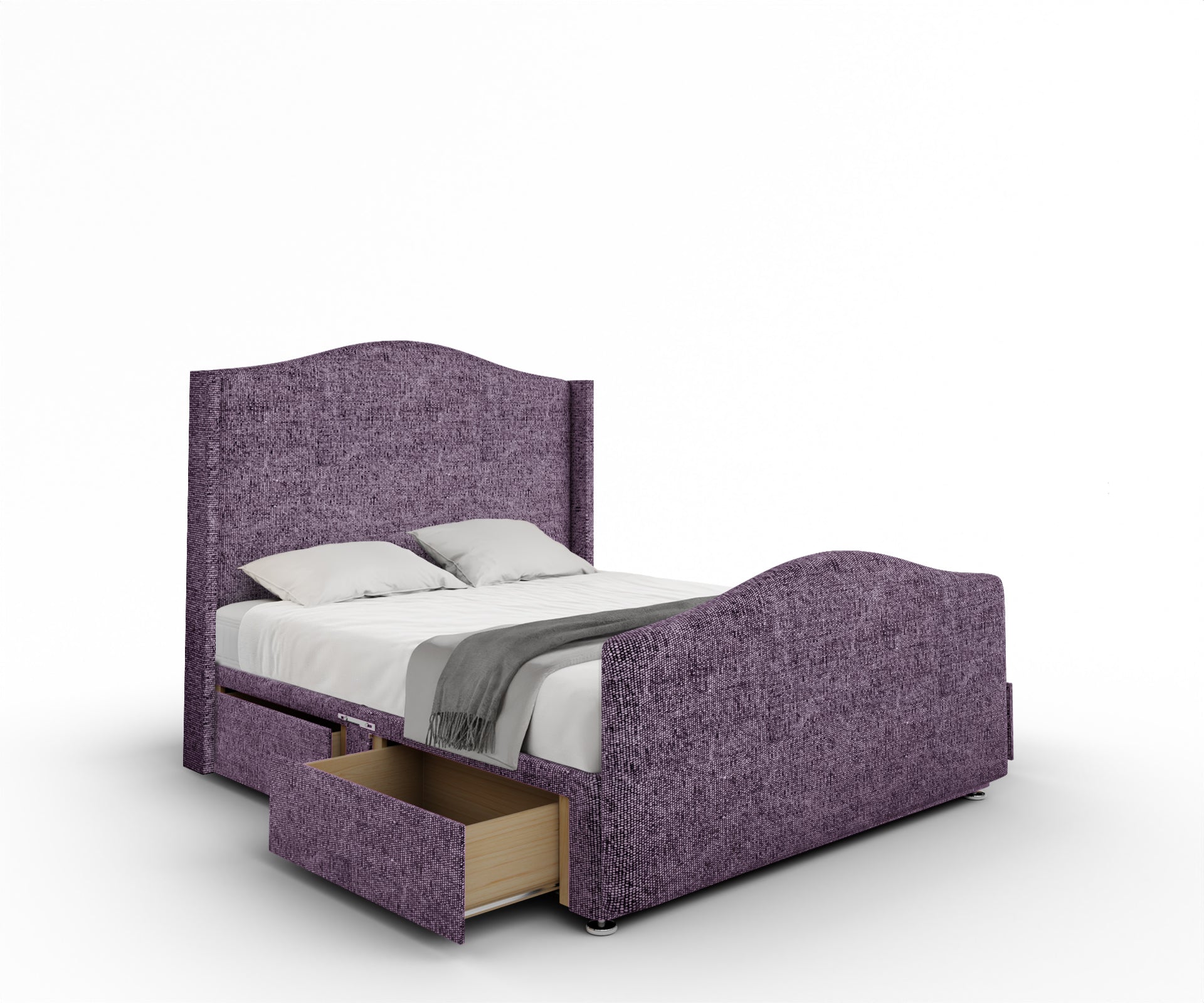 Arabella Winged Divan Bed Set With Footboard