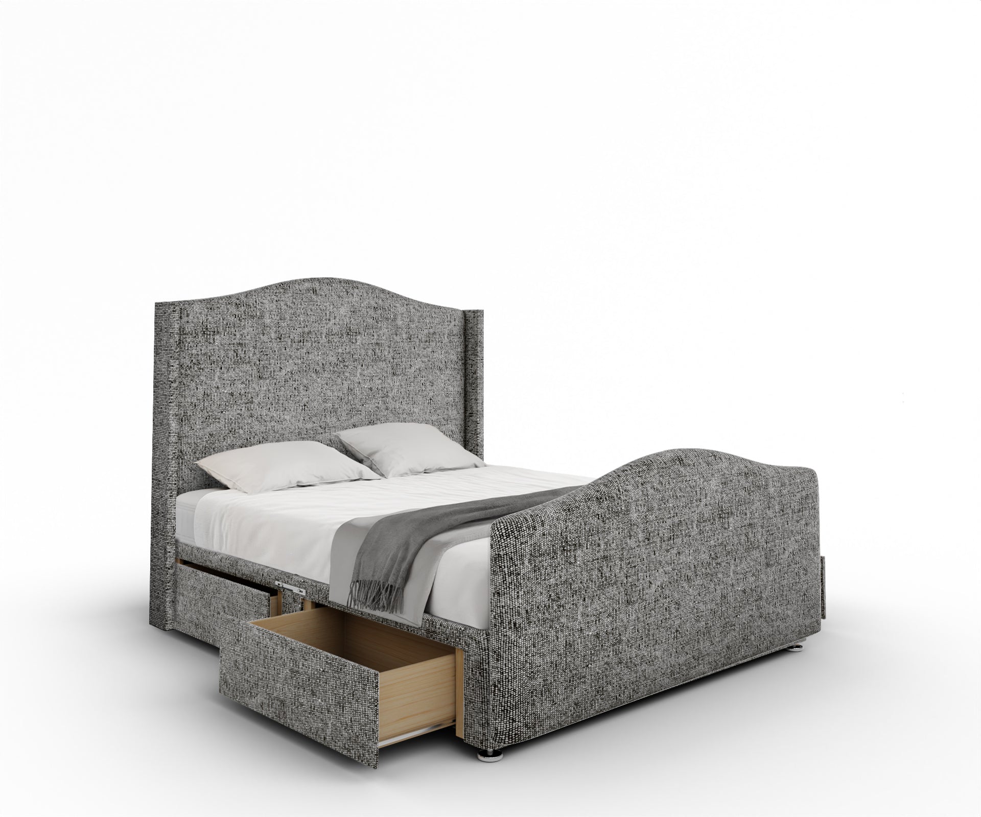 Arabella Winged Divan Bed Set With Footboard