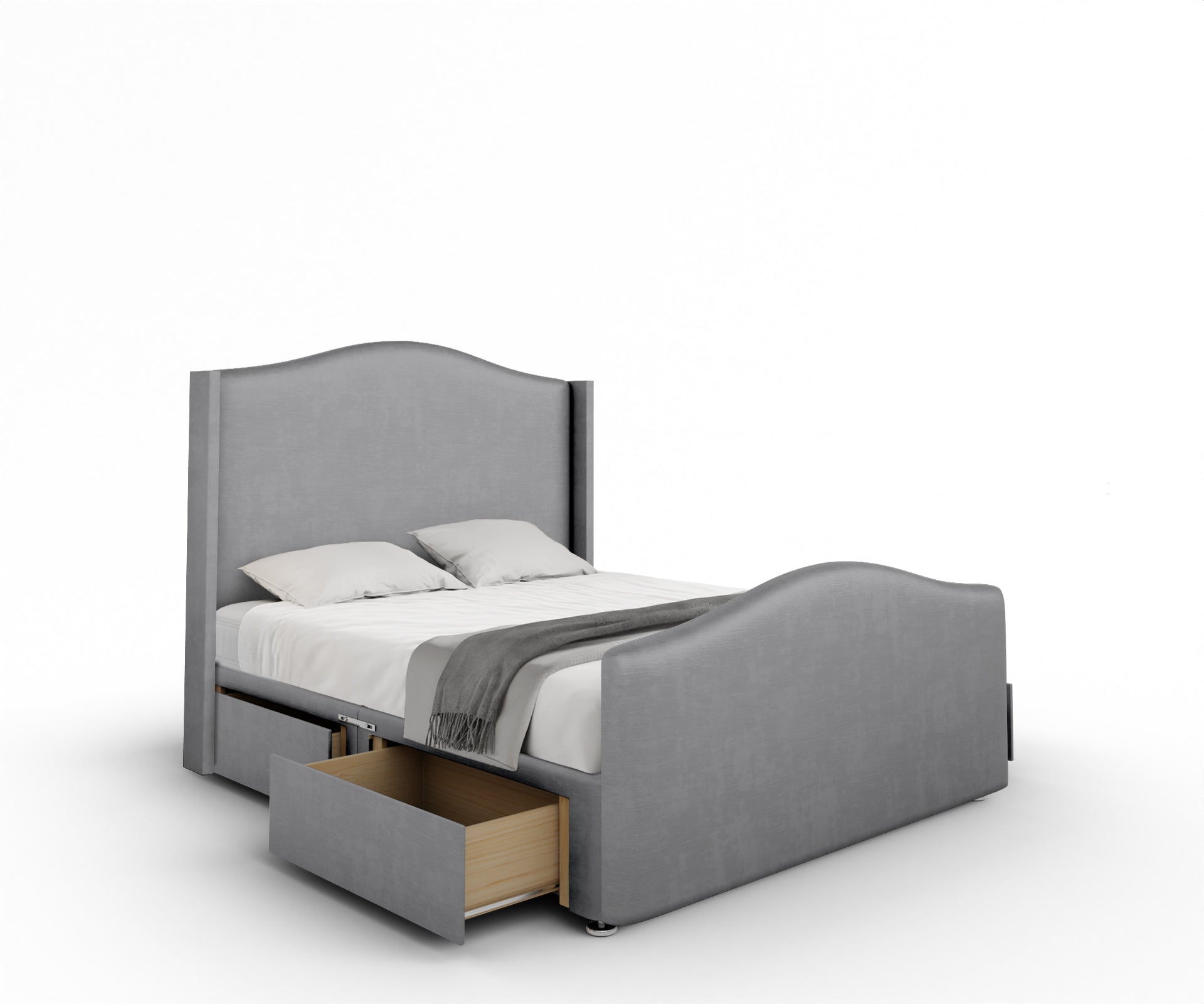 Arabella Winged Divan Bed Set With Footboard