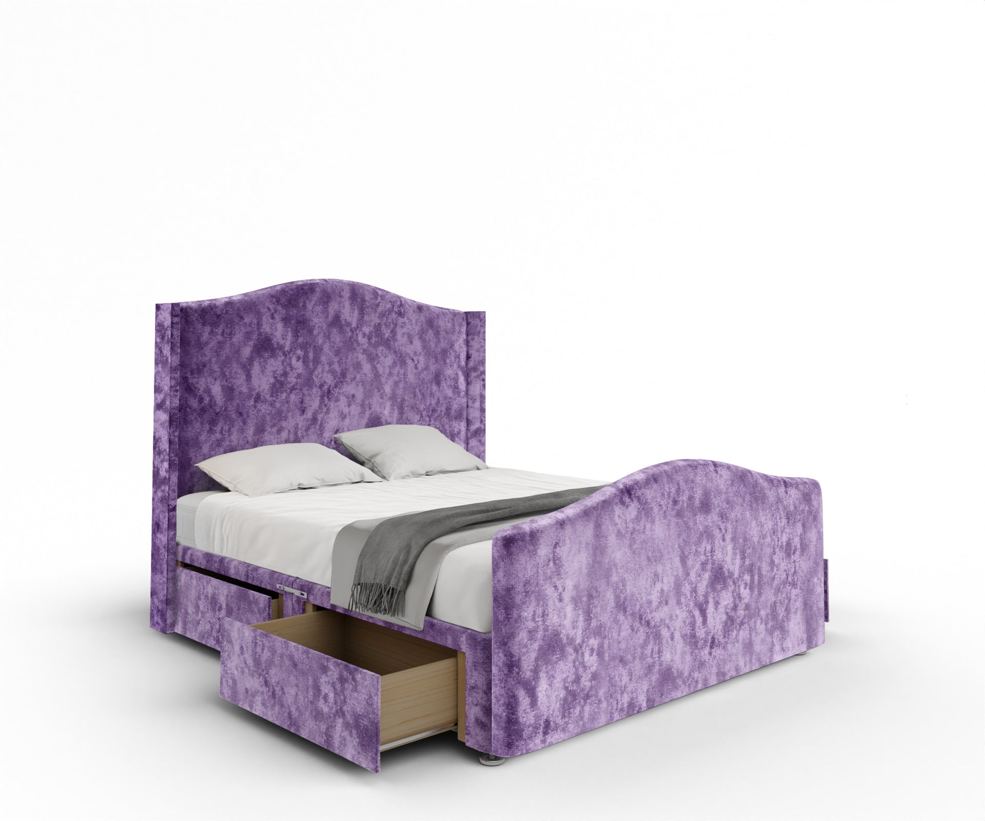 Arabella Winged Divan Bed Set With Footboard