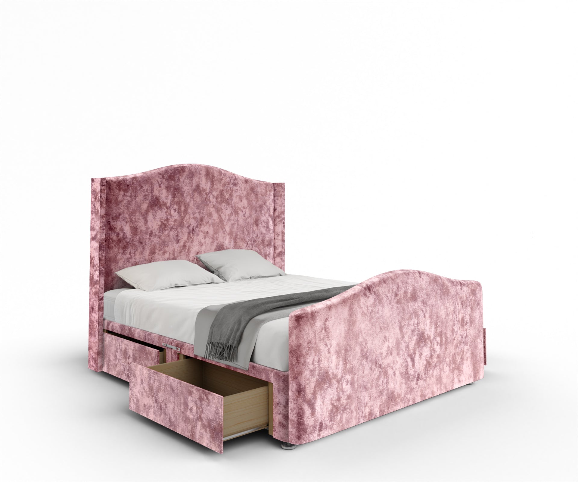 Arabella Winged Divan Bed Set With Footboard