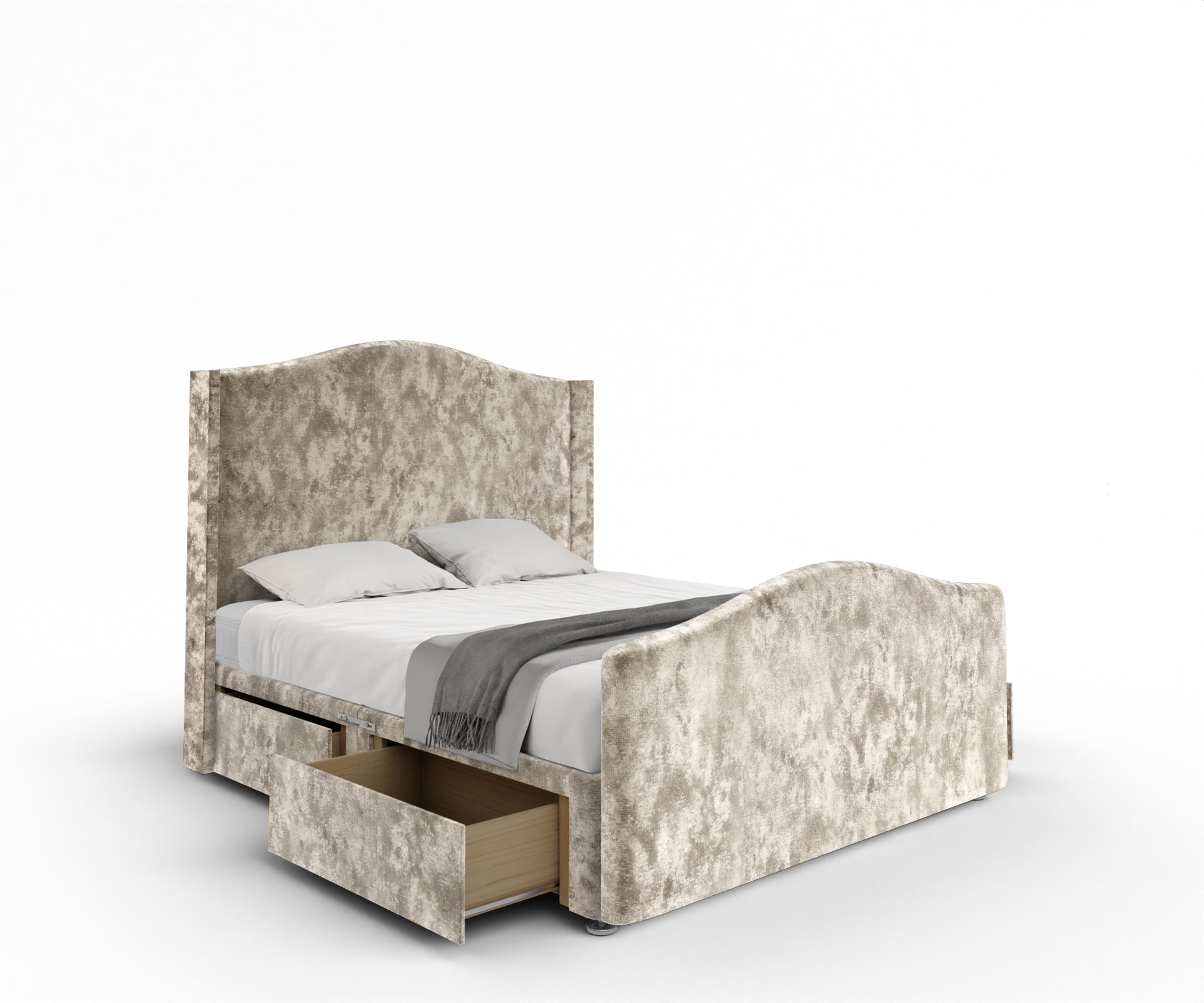 Arabella Winged Divan Bed Set With Footboard