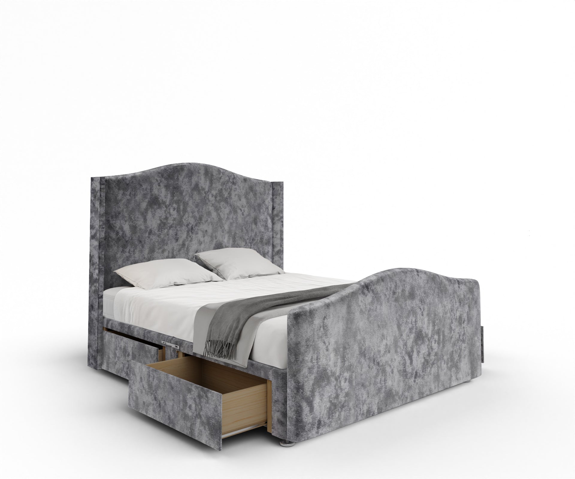 Arabella Winged Divan Bed Set With Footboard