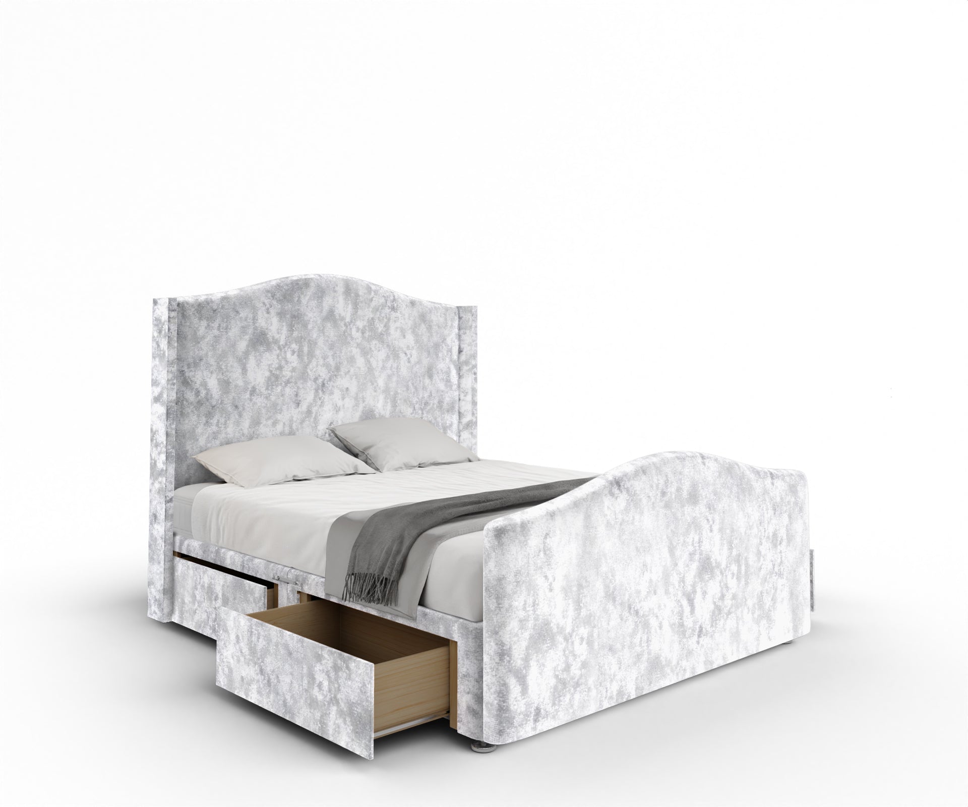 Arabella Winged Divan Bed Set With Footboard