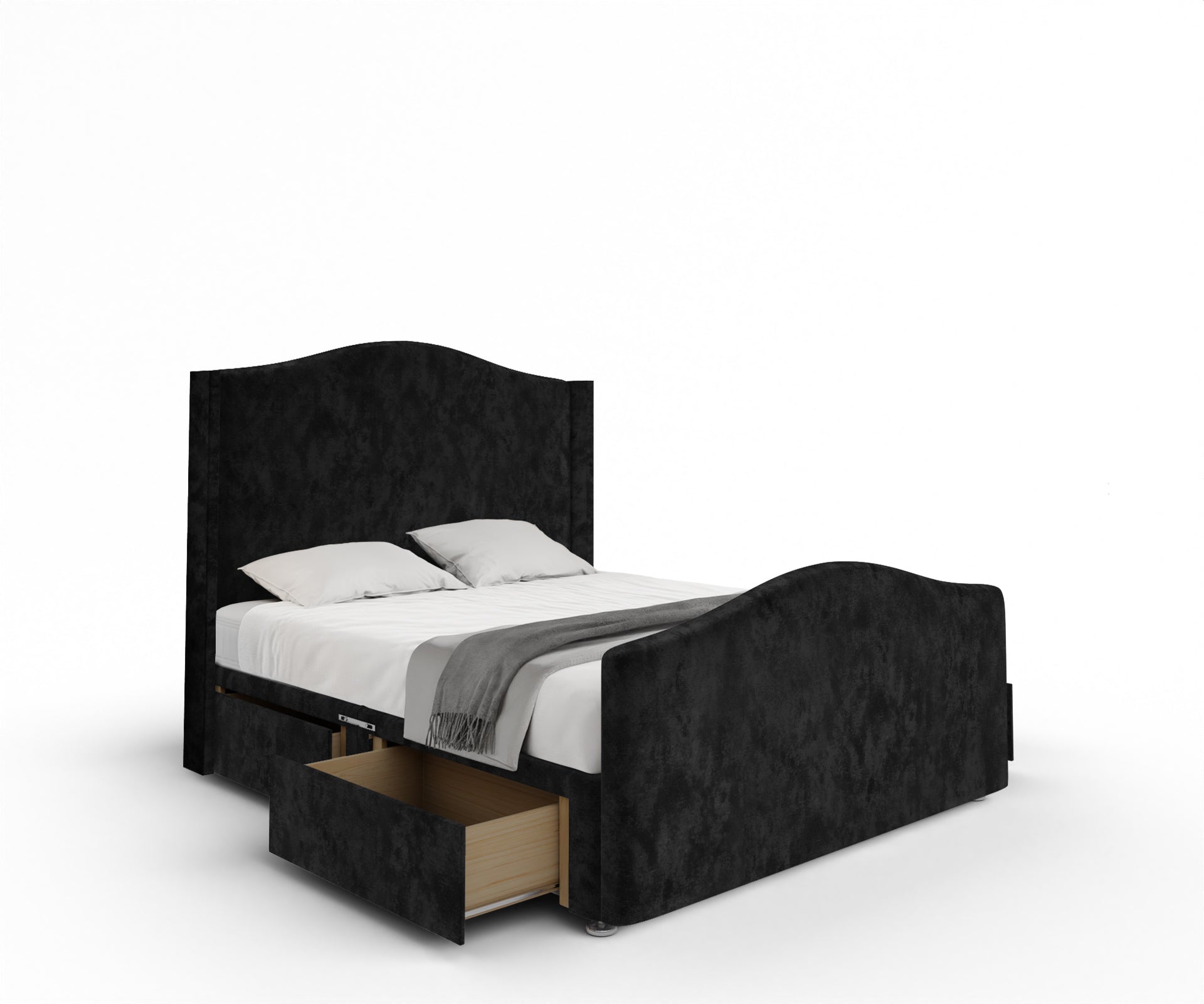 Arabella Winged Divan Bed Set With Footboard