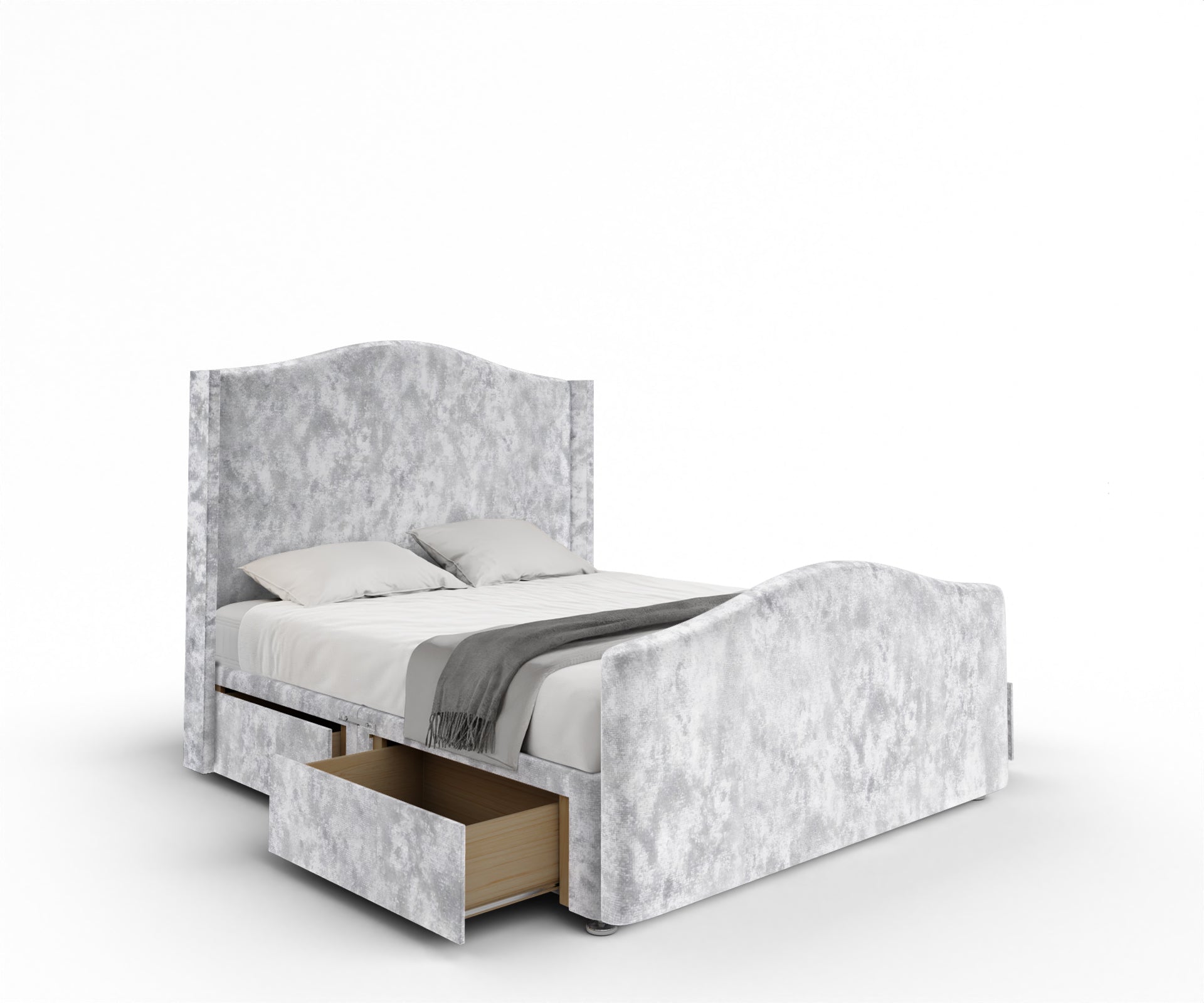 Arabella Winged Divan Bed Set With Footboard