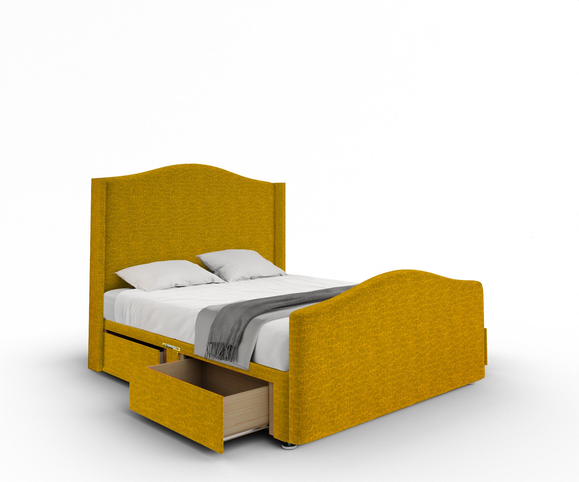 Arabella Winged Divan Bed Set With Footboard