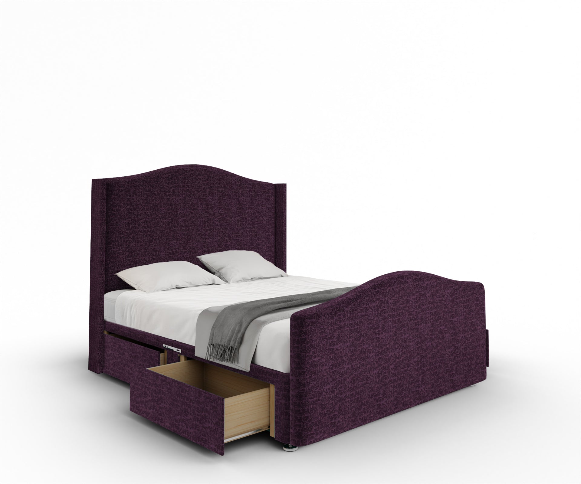 Arabella Winged Divan Bed Set With Footboard