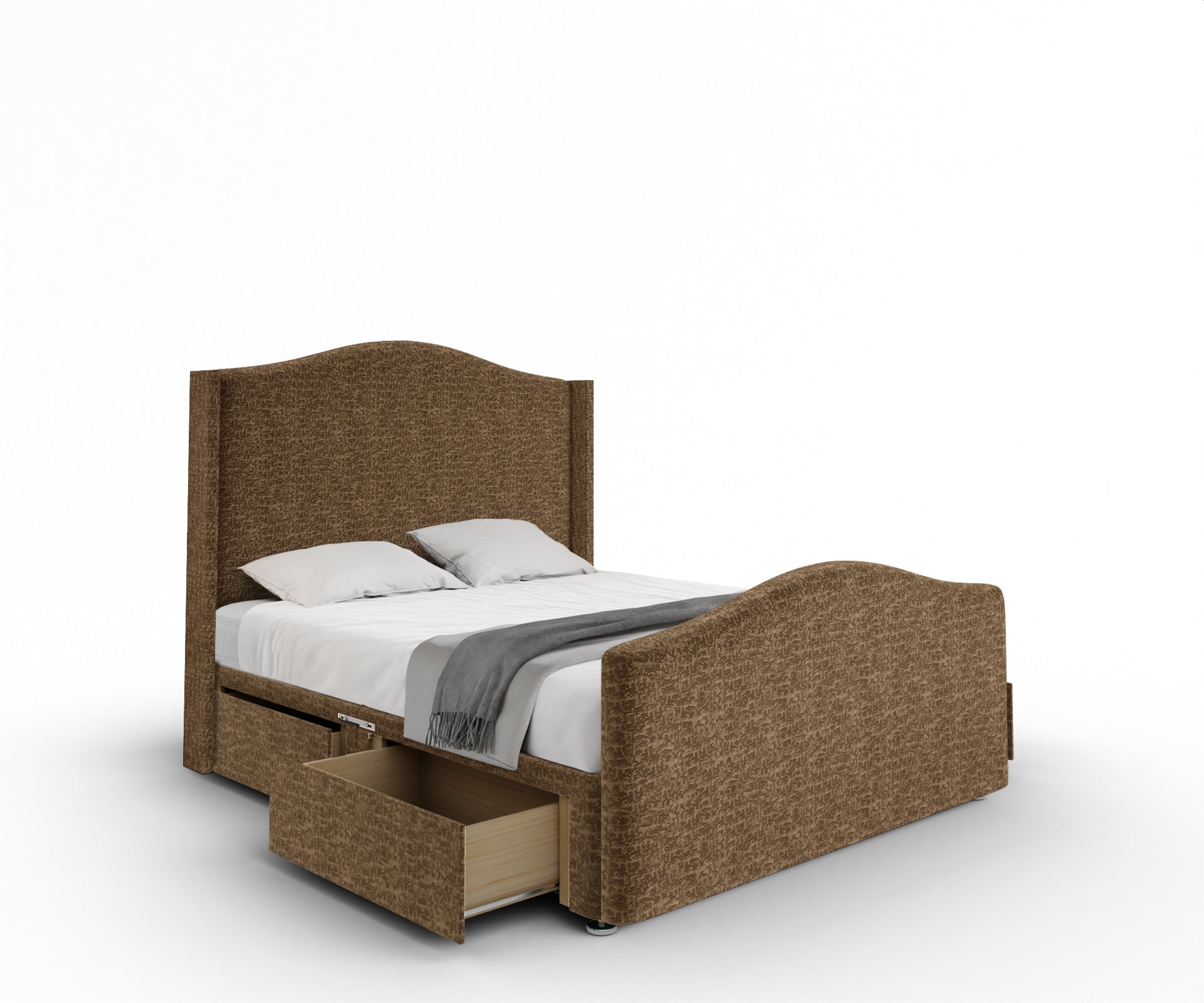 Arabella Winged Divan Bed Set With Footboard