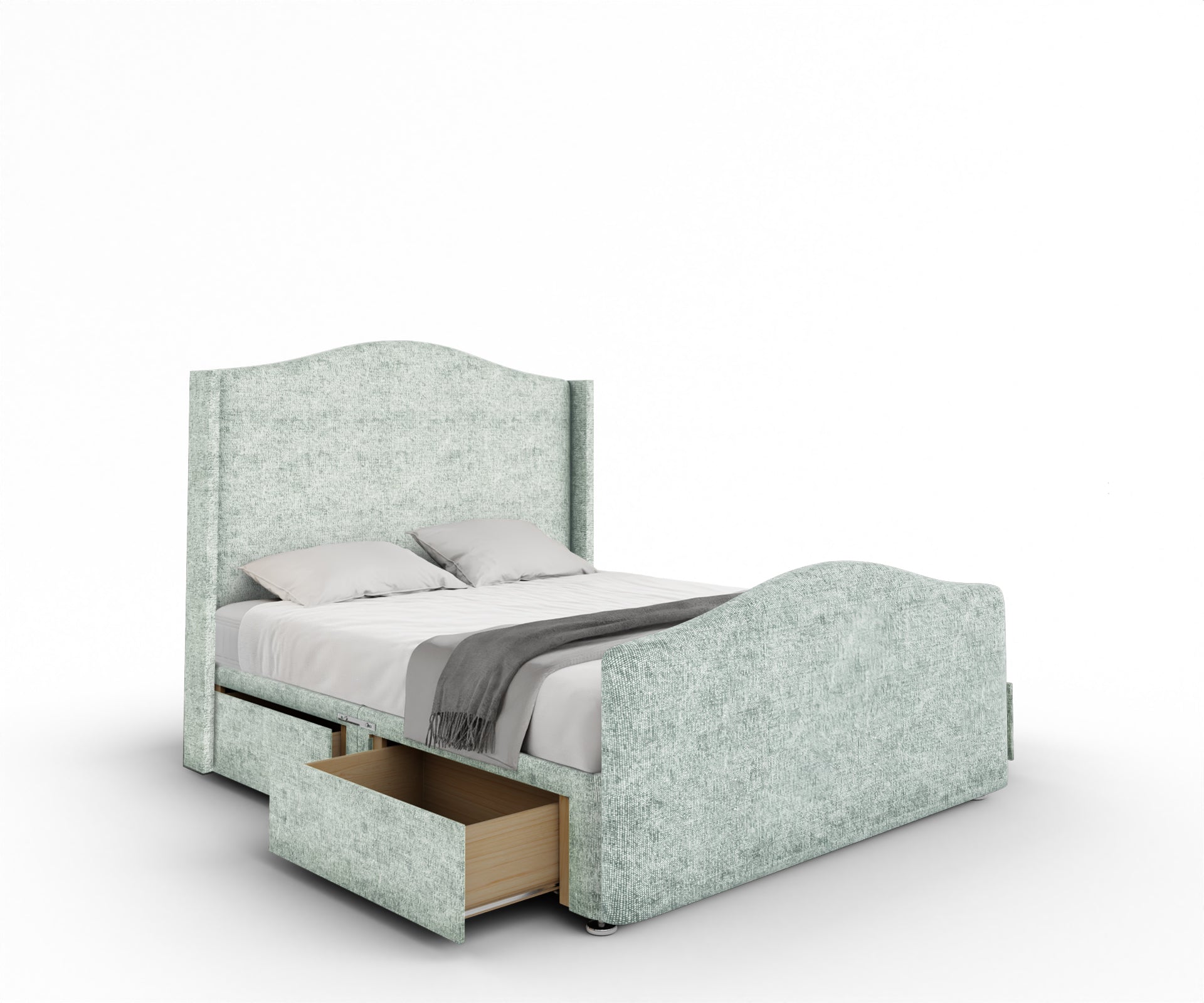 Arabella Winged Divan Bed Set With Footboard