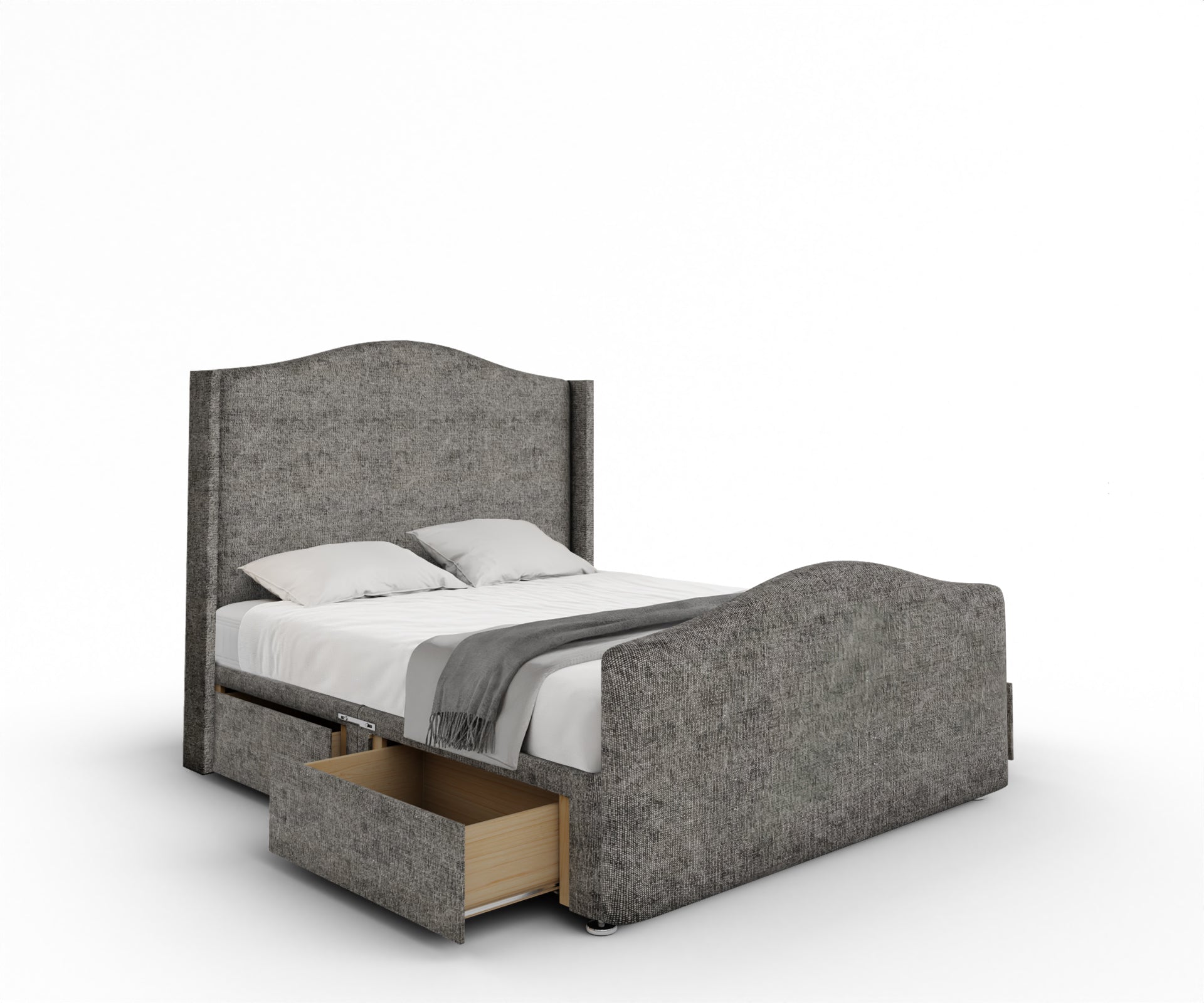 Arabella Winged Divan Bed Set With Footboard