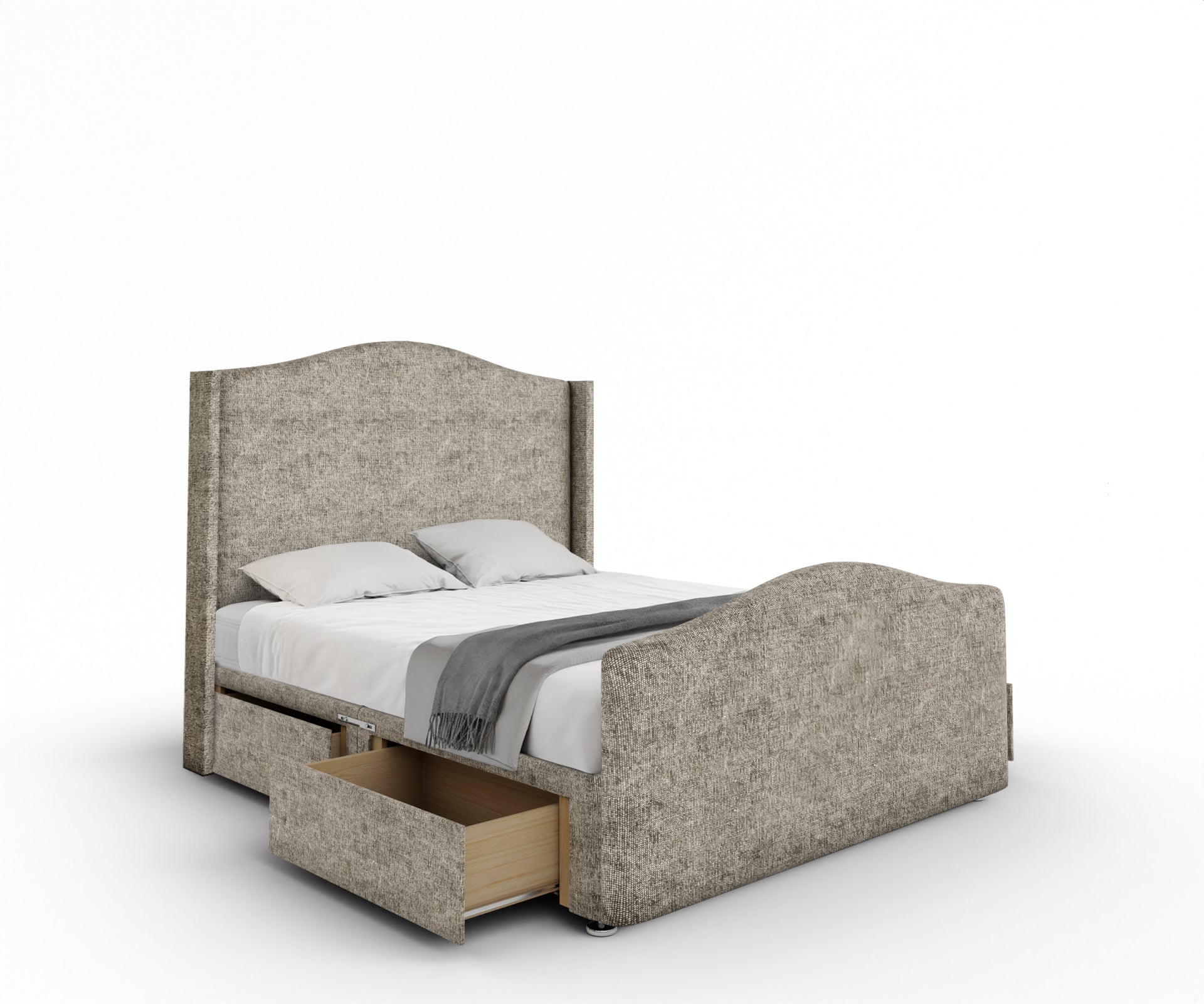 Arabella Winged Divan Bed Set With Footboard