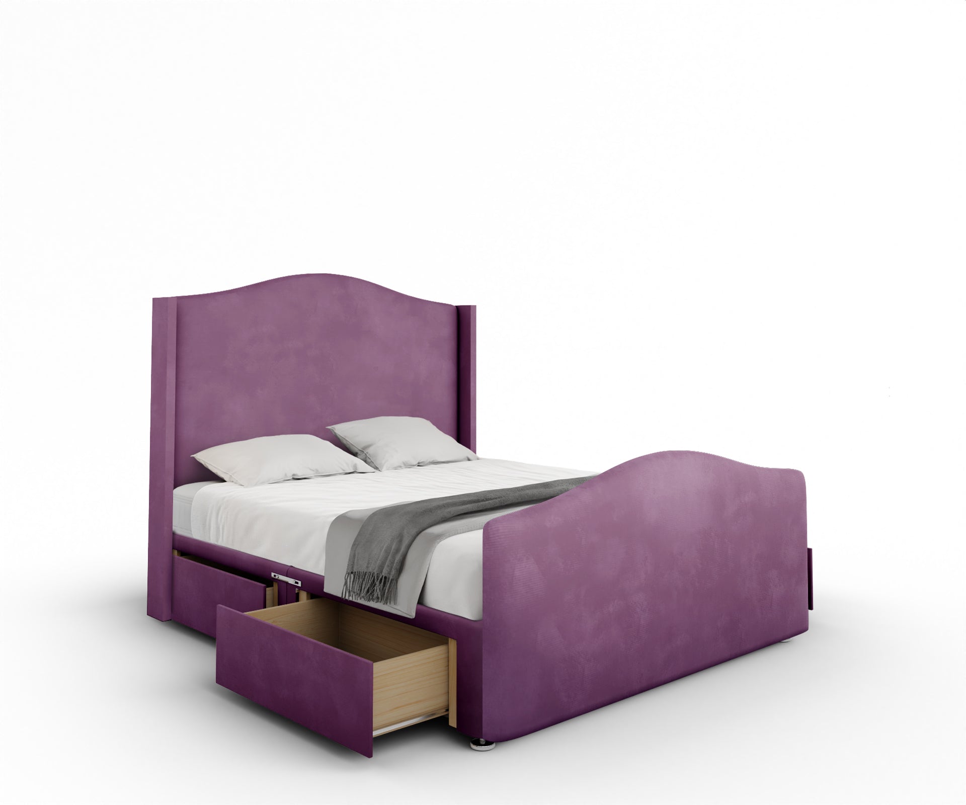 Arabella Winged Divan Bed Set With Footboard