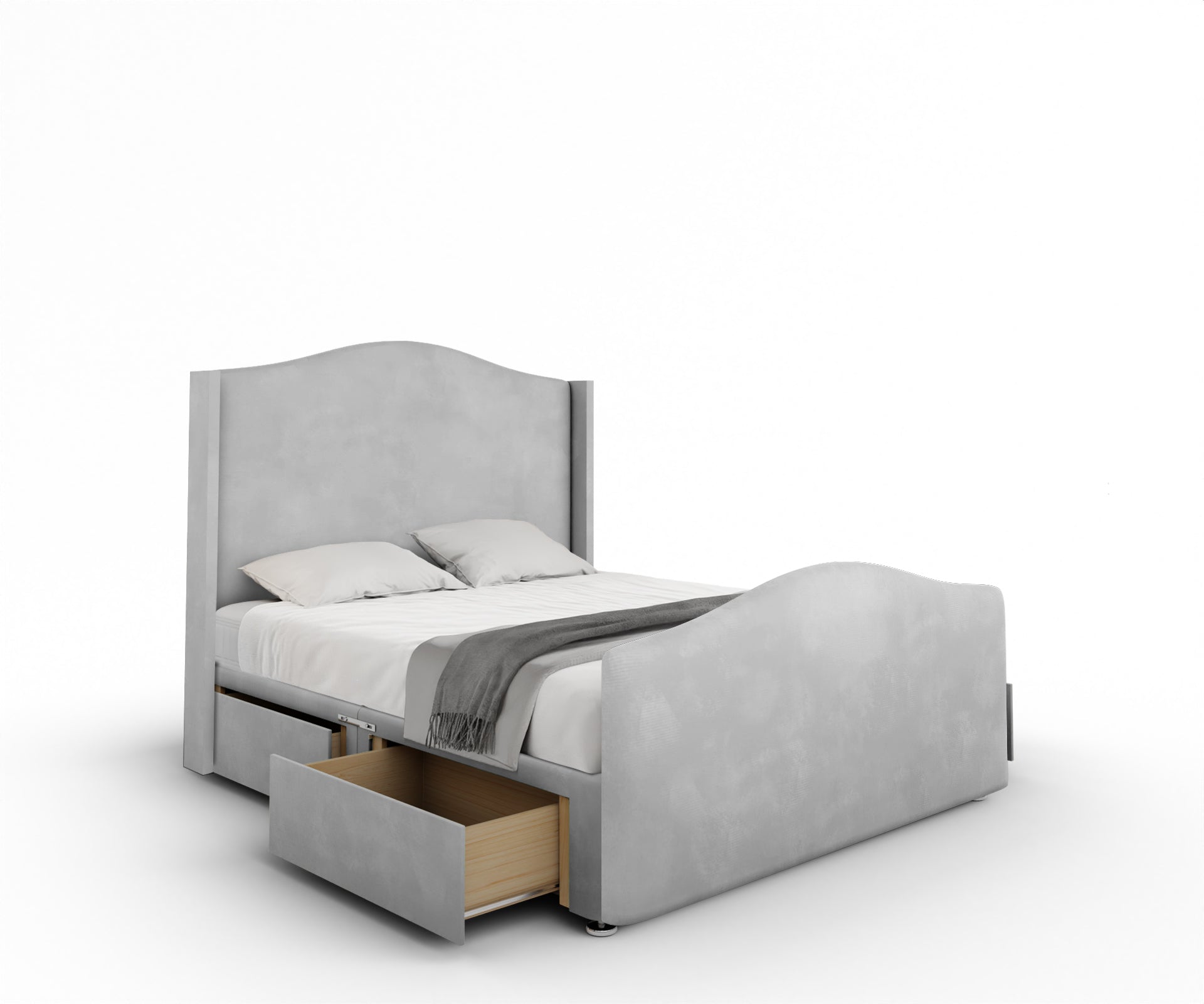 Arabella Winged Divan Bed Set With Footboard