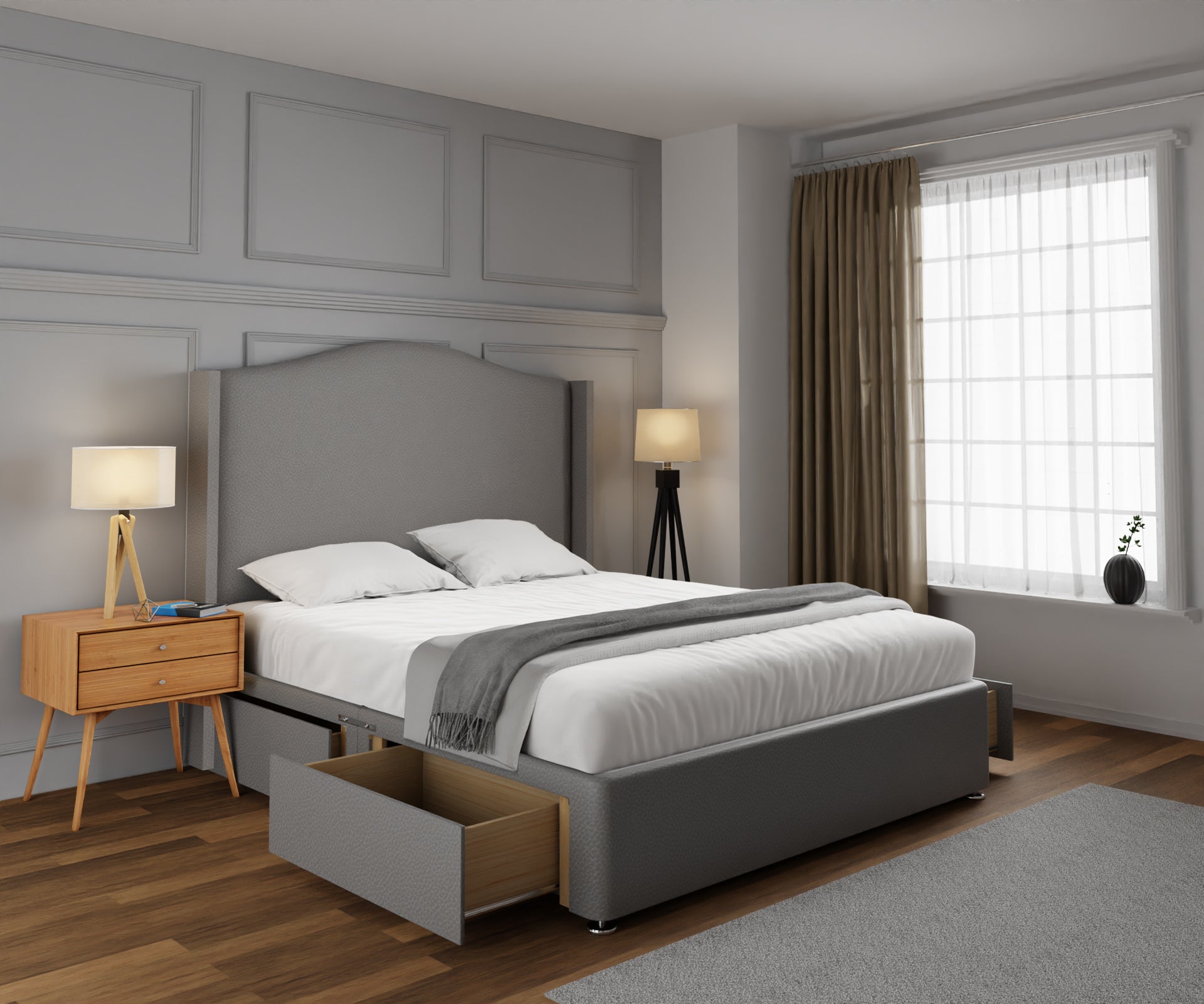 Arabella Winged Divan Bed Set