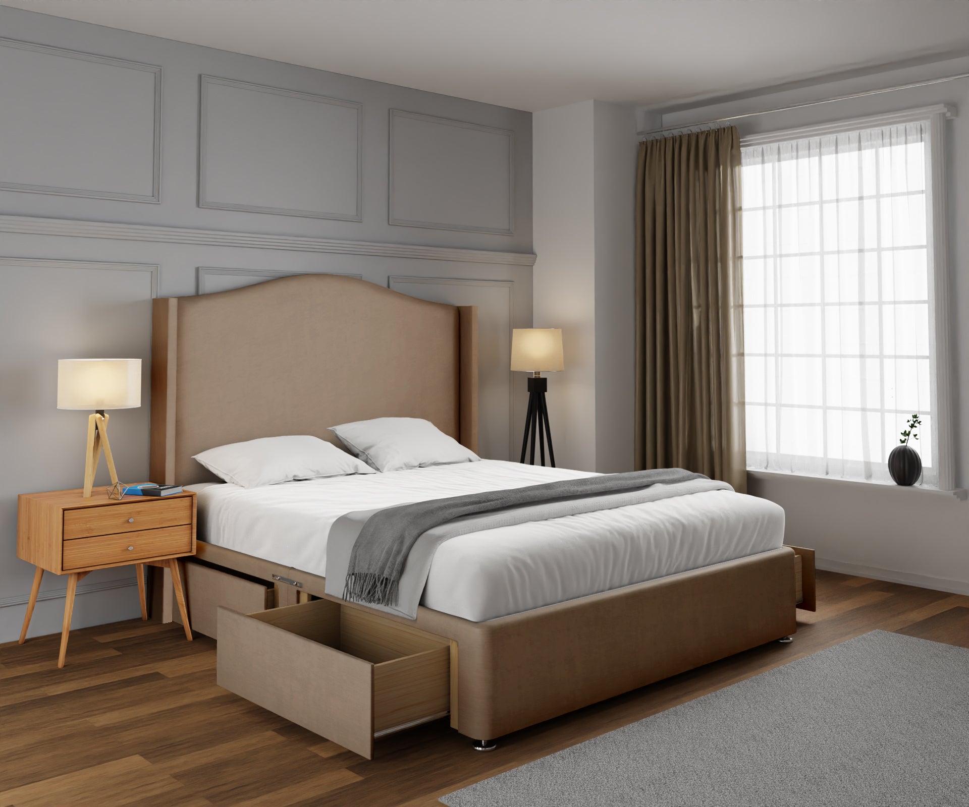 Arabella Winged Divan Bed Set