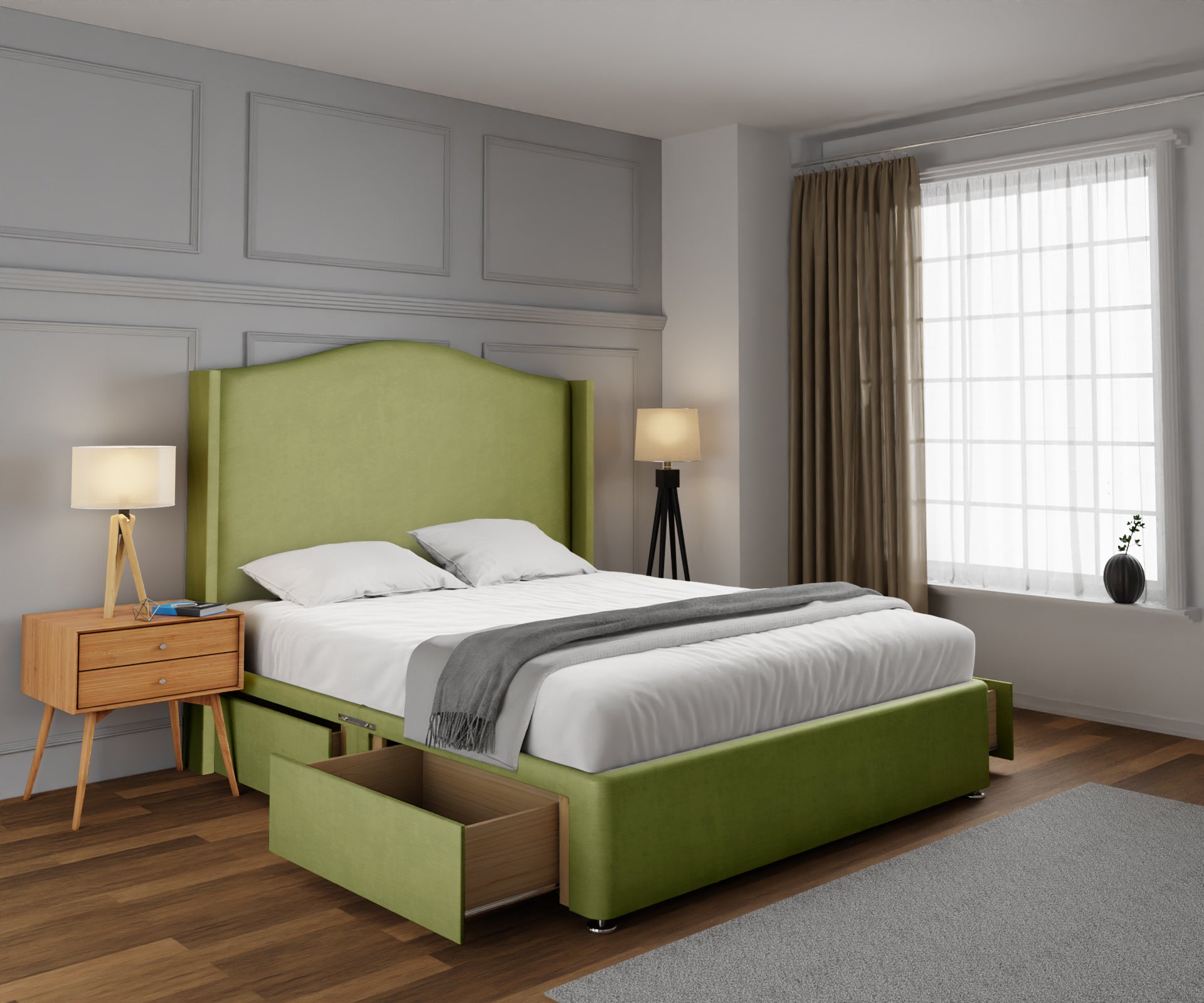 Arabella Winged Divan Bed Set
