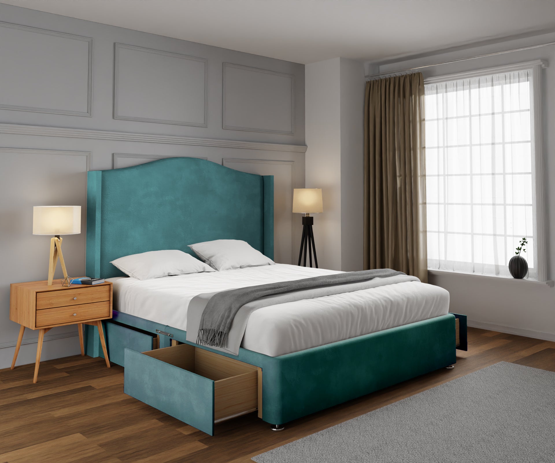 Arabella Winged Divan Bed Set
