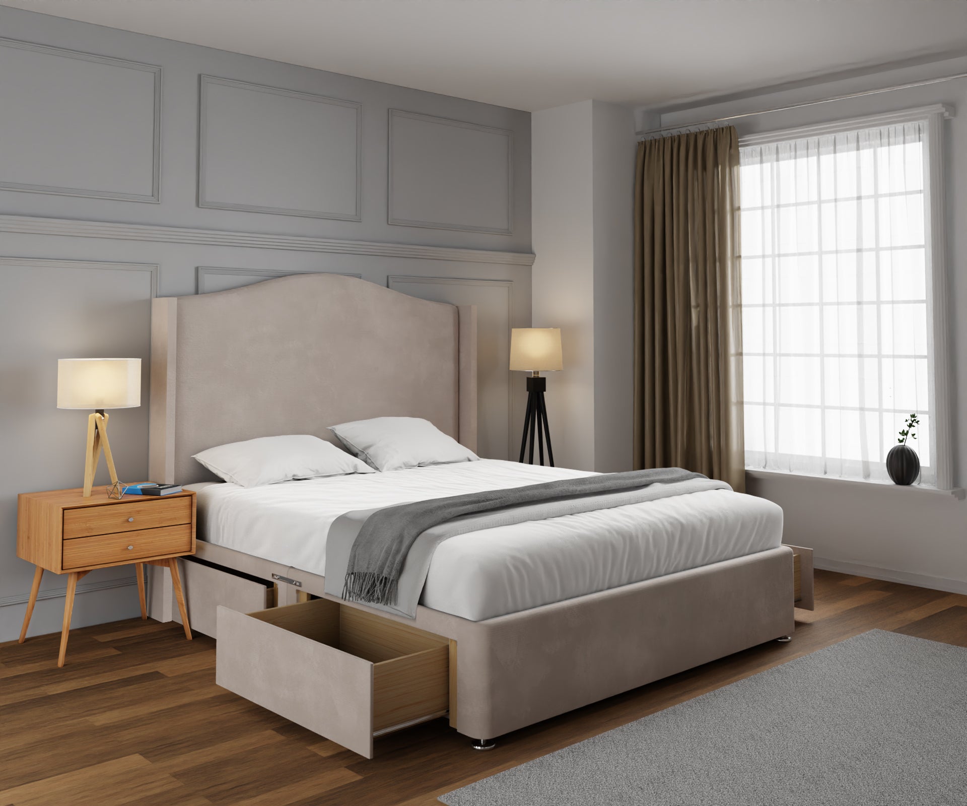 Arabella Winged Divan Bed Set