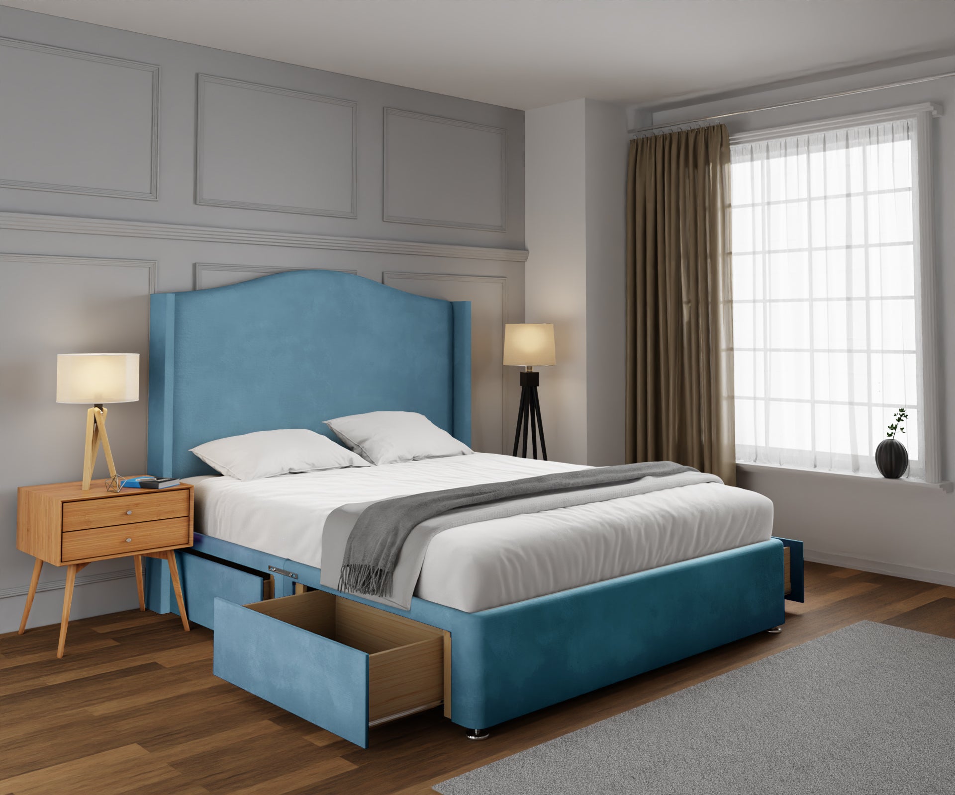 Arabella Winged Divan Bed Set