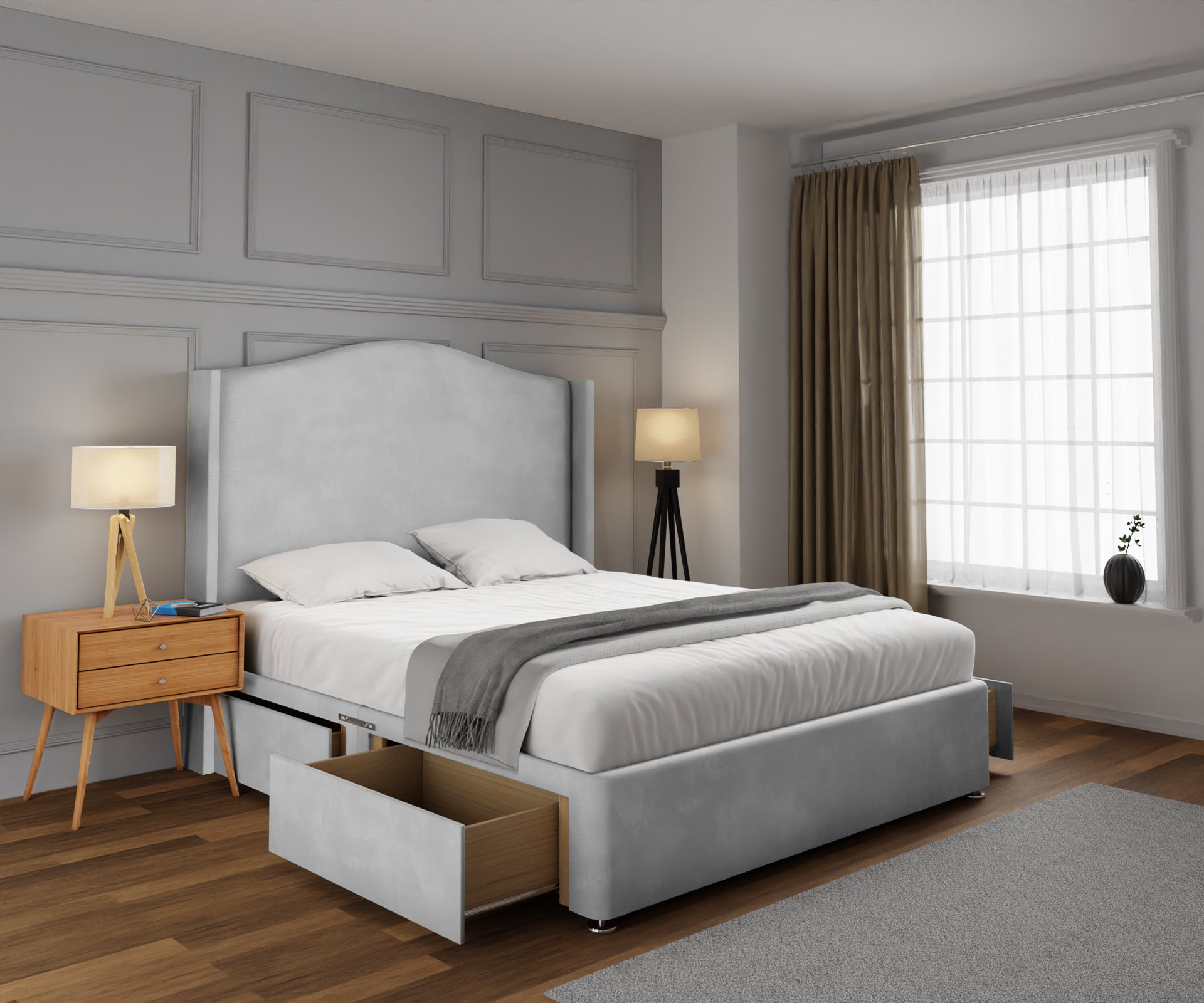 Arabella Winged Divan Bed Set