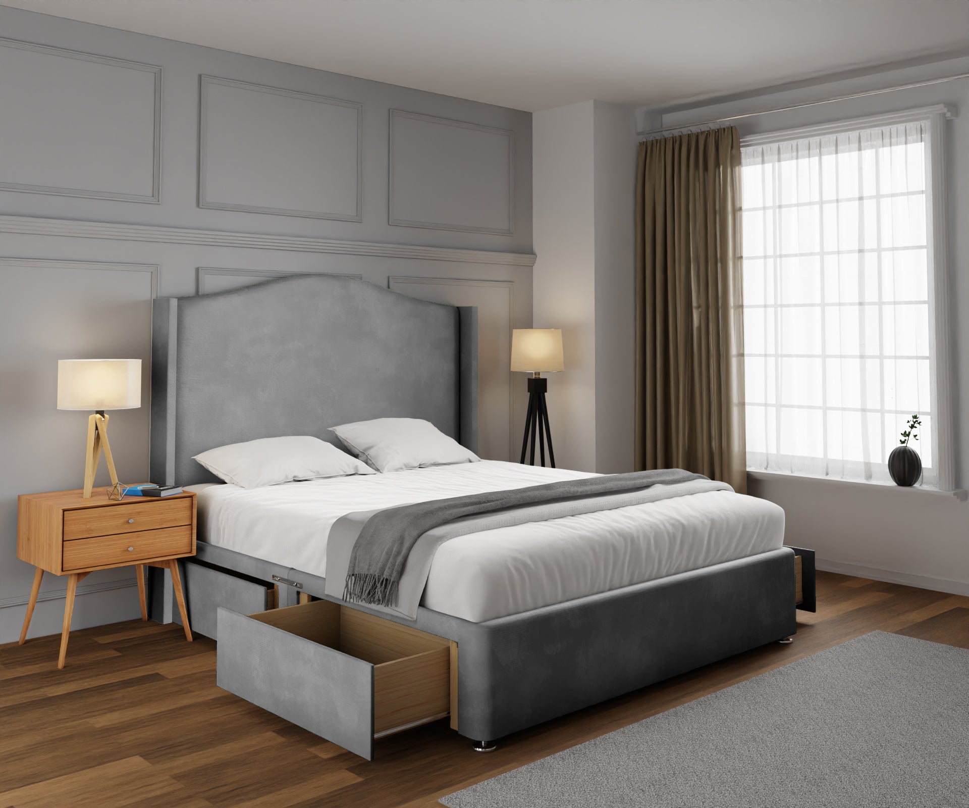 Arabella Winged Divan Bed Set
