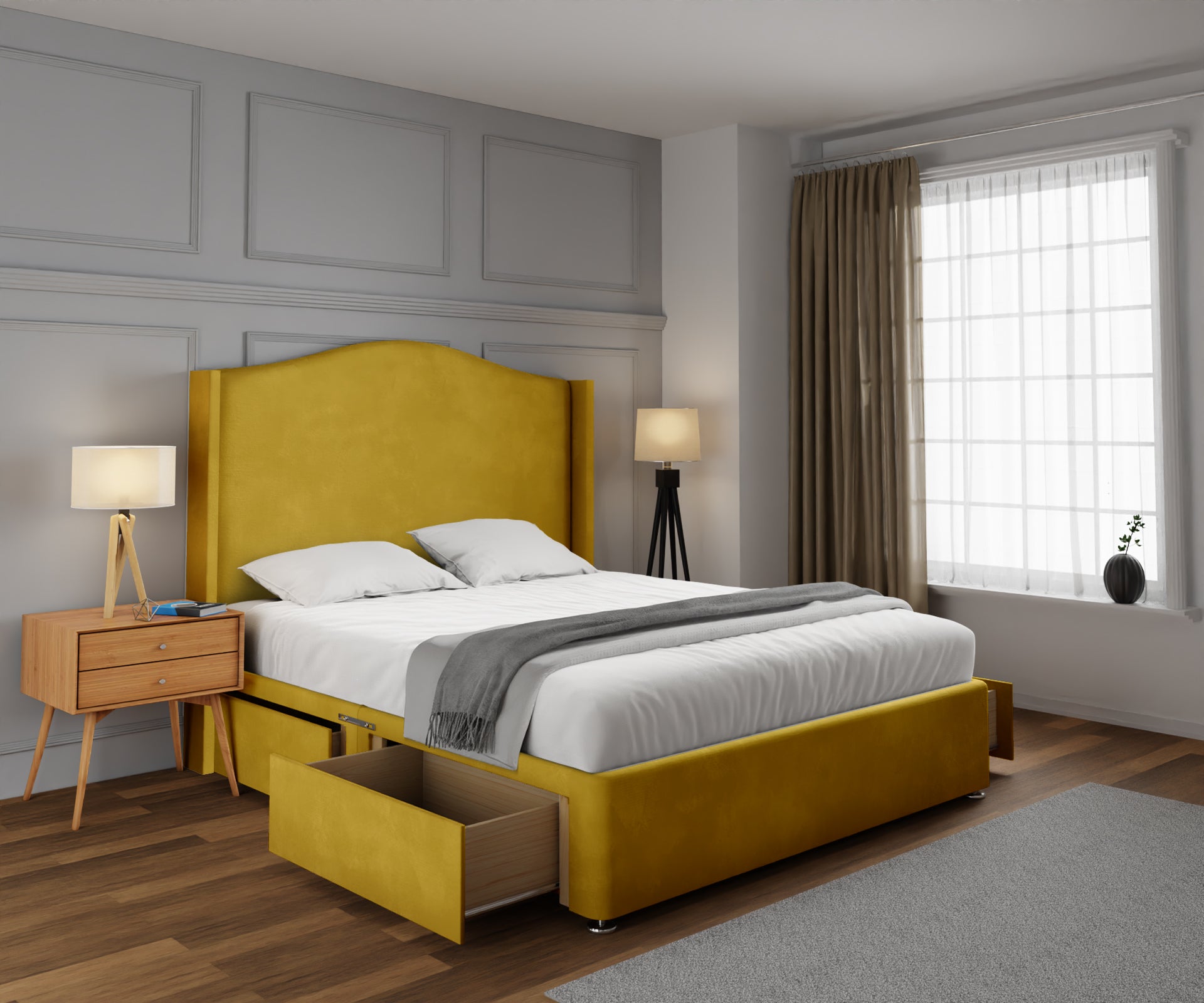 Arabella Winged Divan Bed Set
