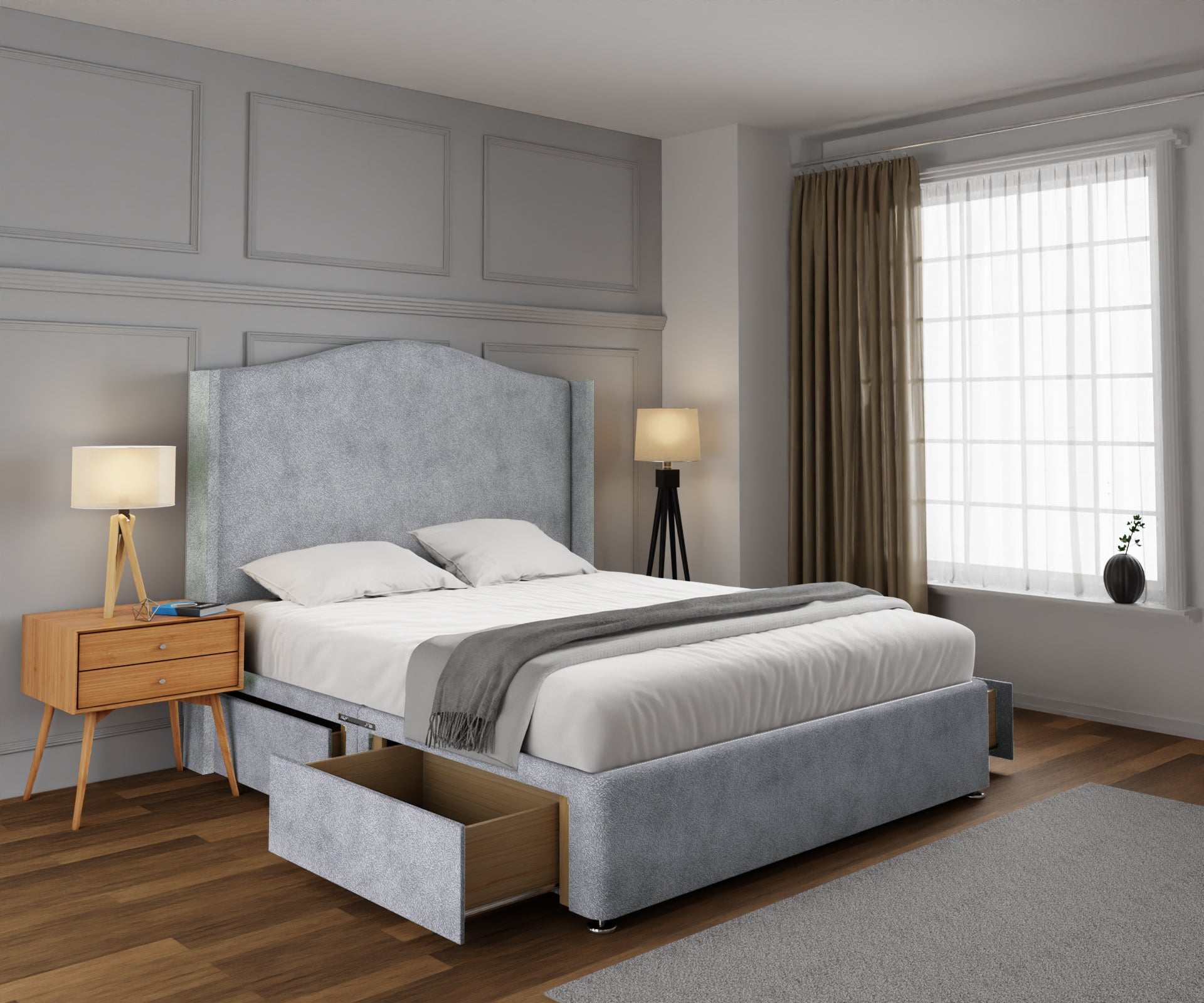 Arabella Winged Divan Bed Set