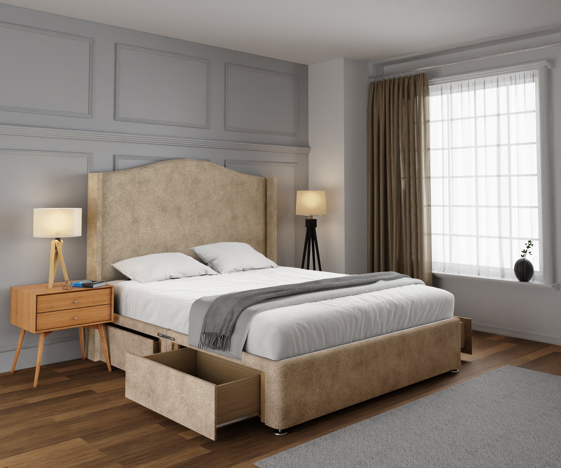 Arabella Winged Divan Bed Set