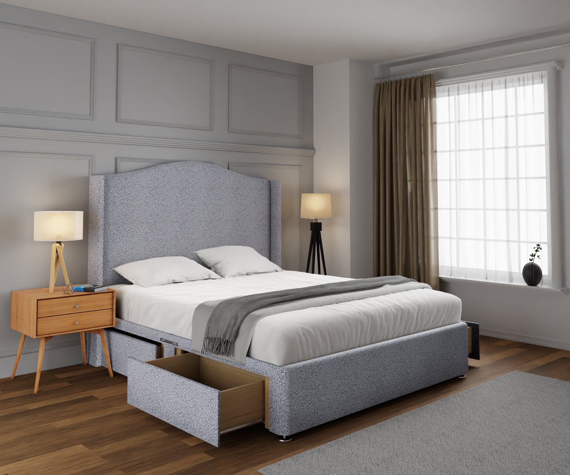 Arabella Winged Divan Bed Set
