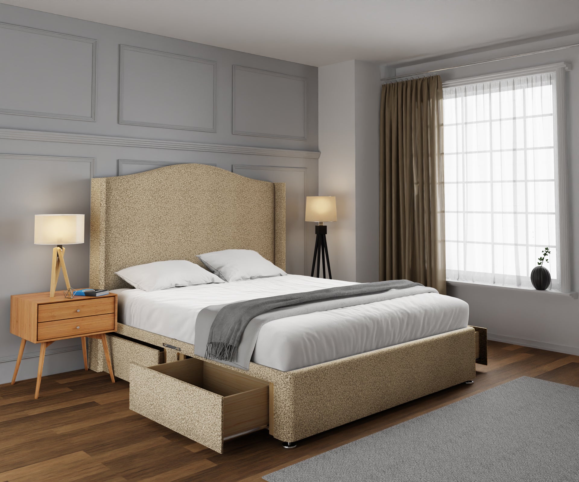 Arabella Winged Divan Bed Set