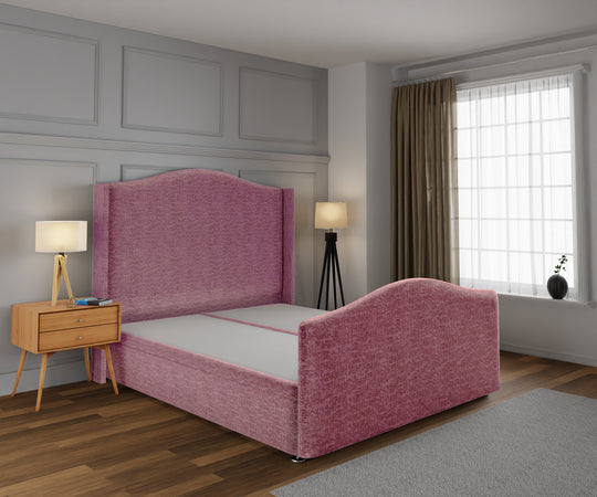 Arabella Winged Ottoman Storage Divan Bed Base And Headboard With Footboard