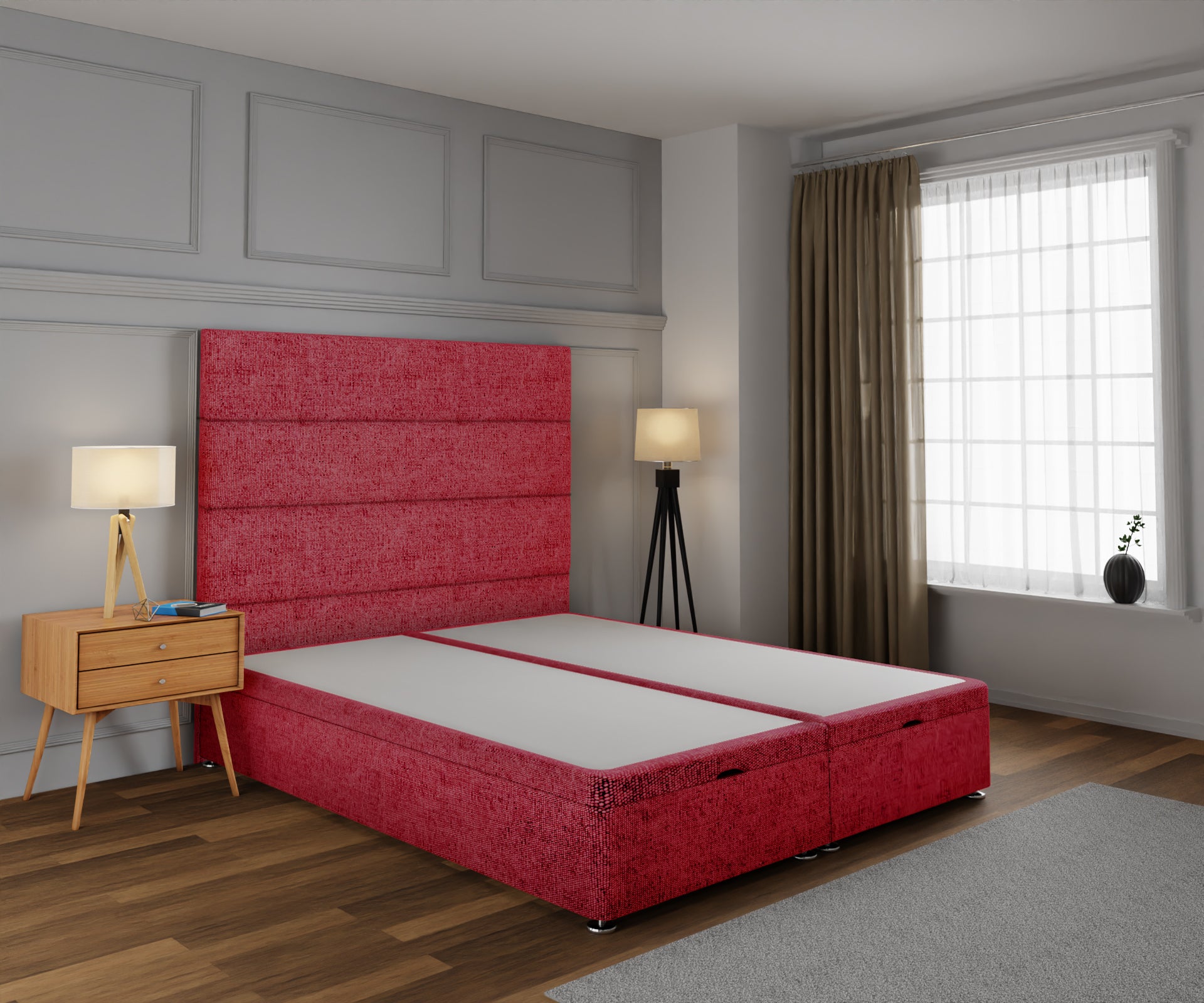 Ava Ottoman Storage Divan Bed Base With Headboard