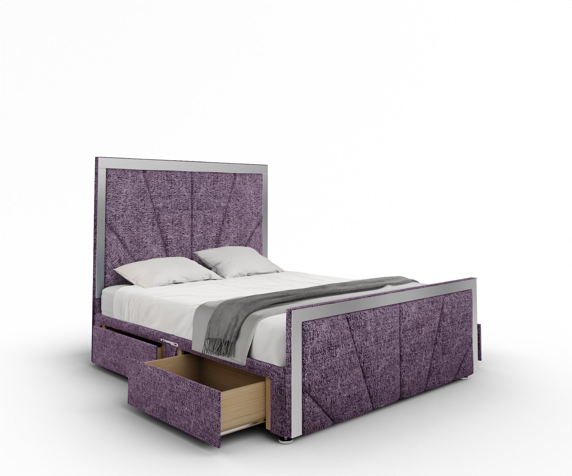 Chelsea Horizon Mirrored Divan Bed Set With Footboard