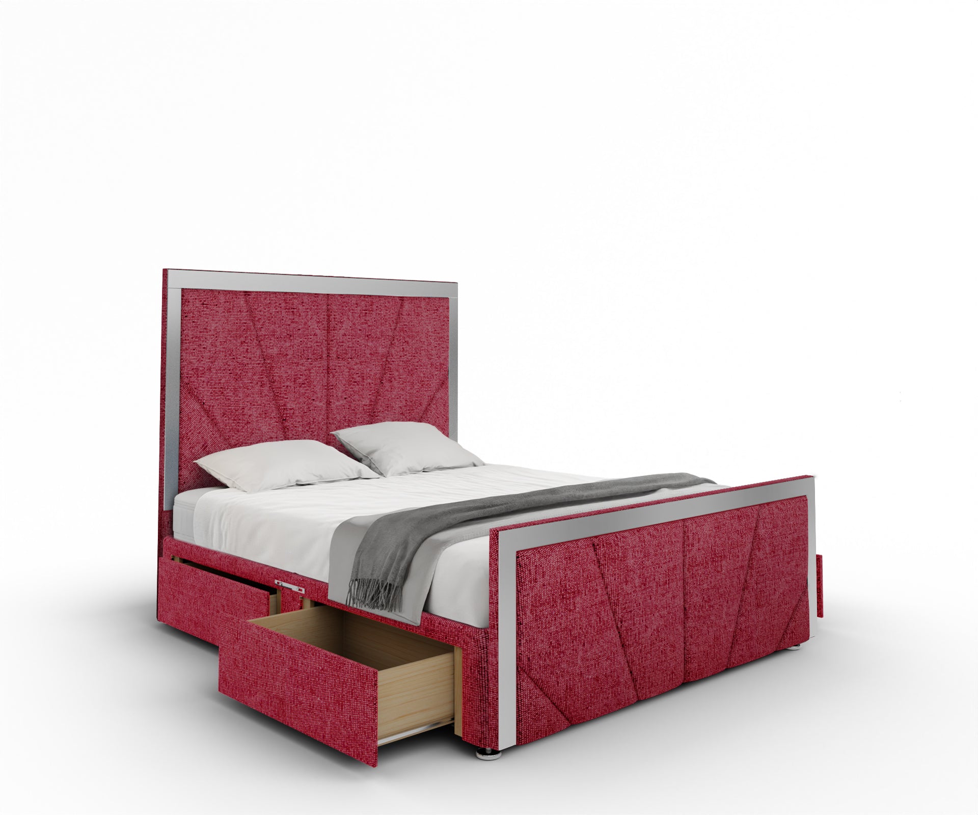 Chelsea Horizon Mirrored Divan Bed Set With Footboard