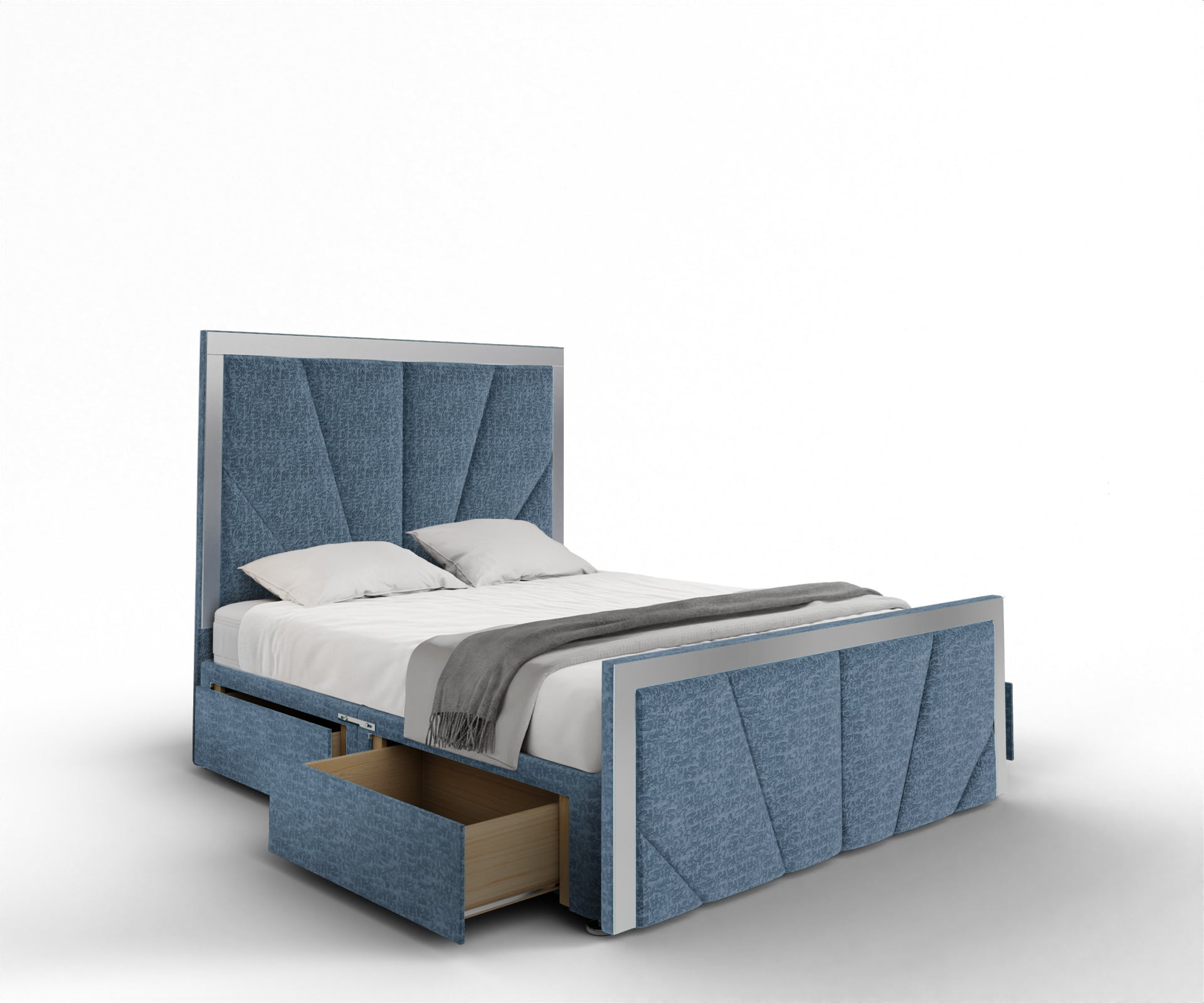 Chelsea Horizon Mirrored Divan Bed Set With Footboard