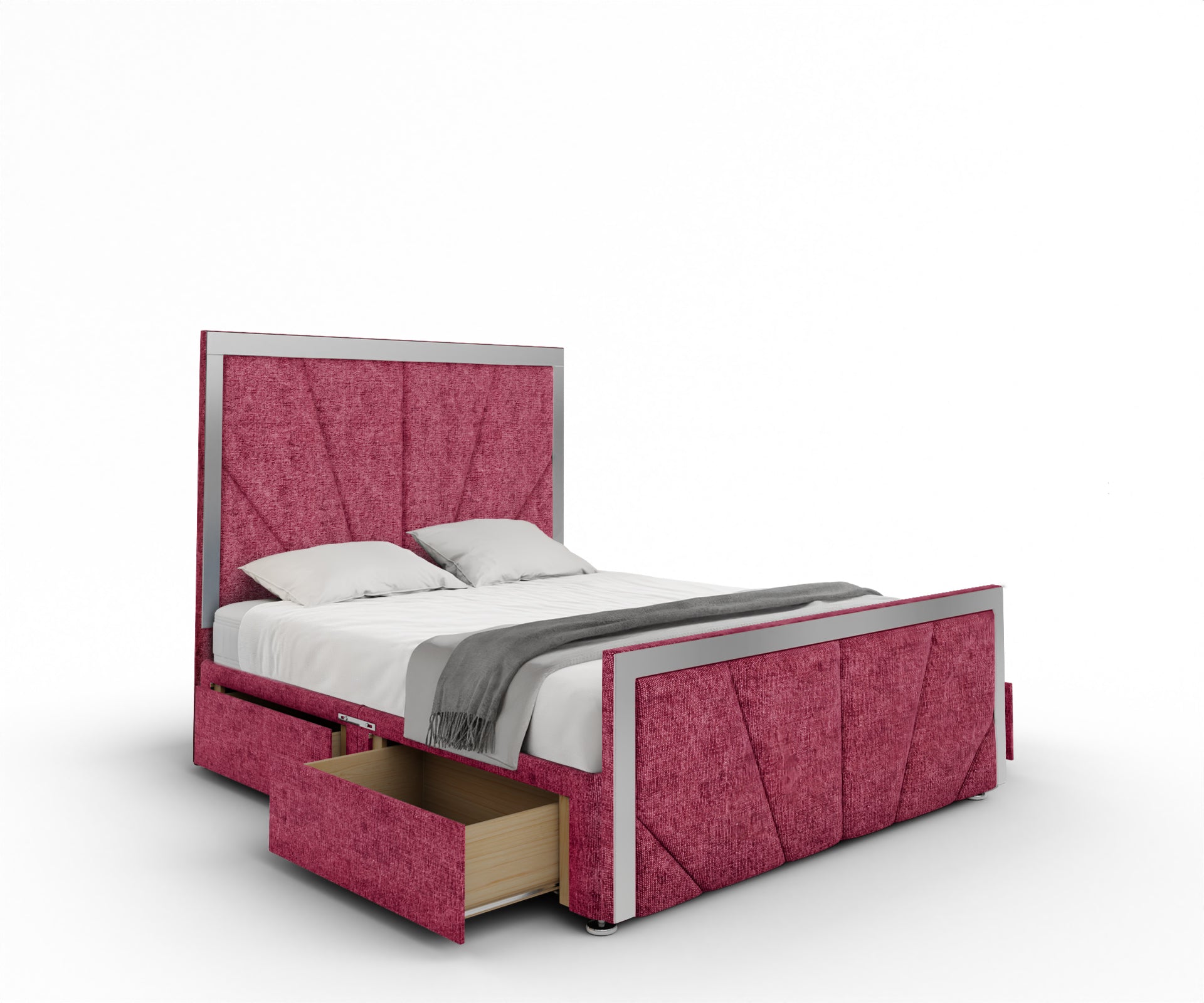 Chelsea Horizon Mirrored Divan Bed Set With Footboard