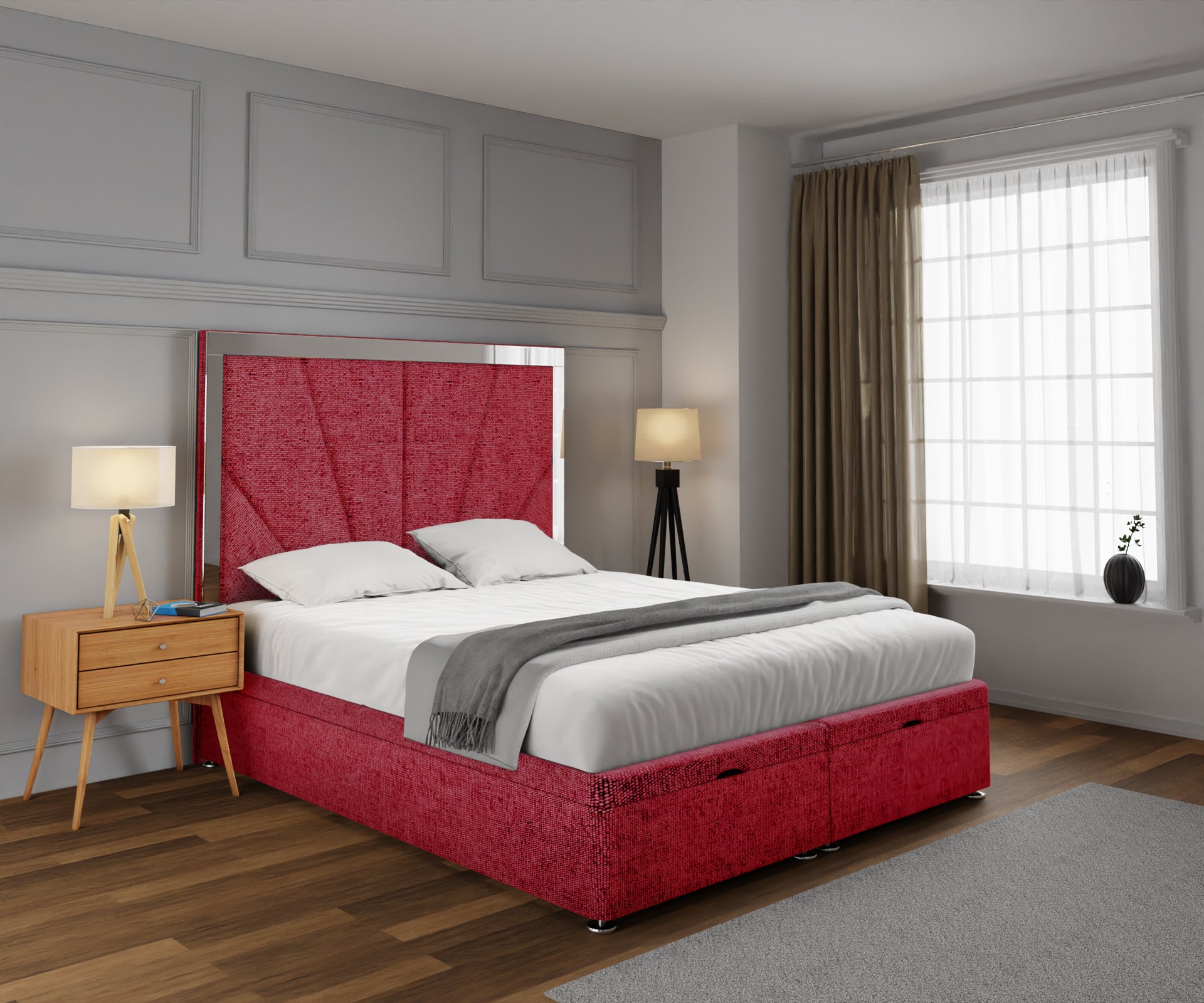 Chelsea Horizon Mirrored Ottoman Storage Divan Bed Set