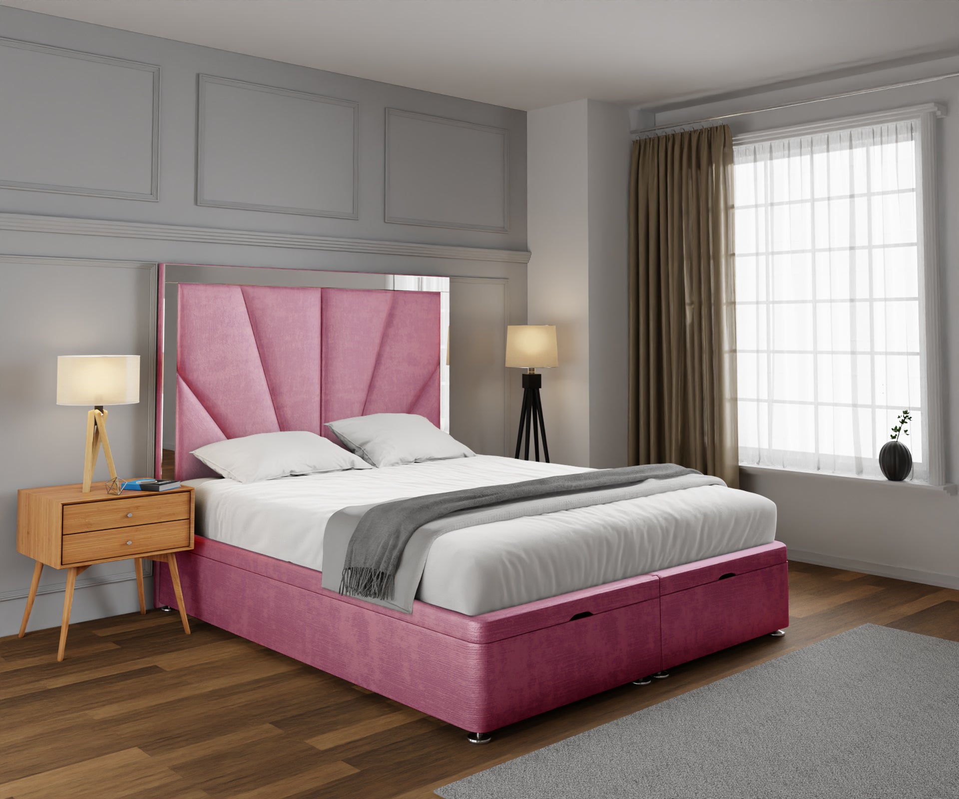 Chelsea Horizon Mirrored Ottoman Storage Divan Bed Set