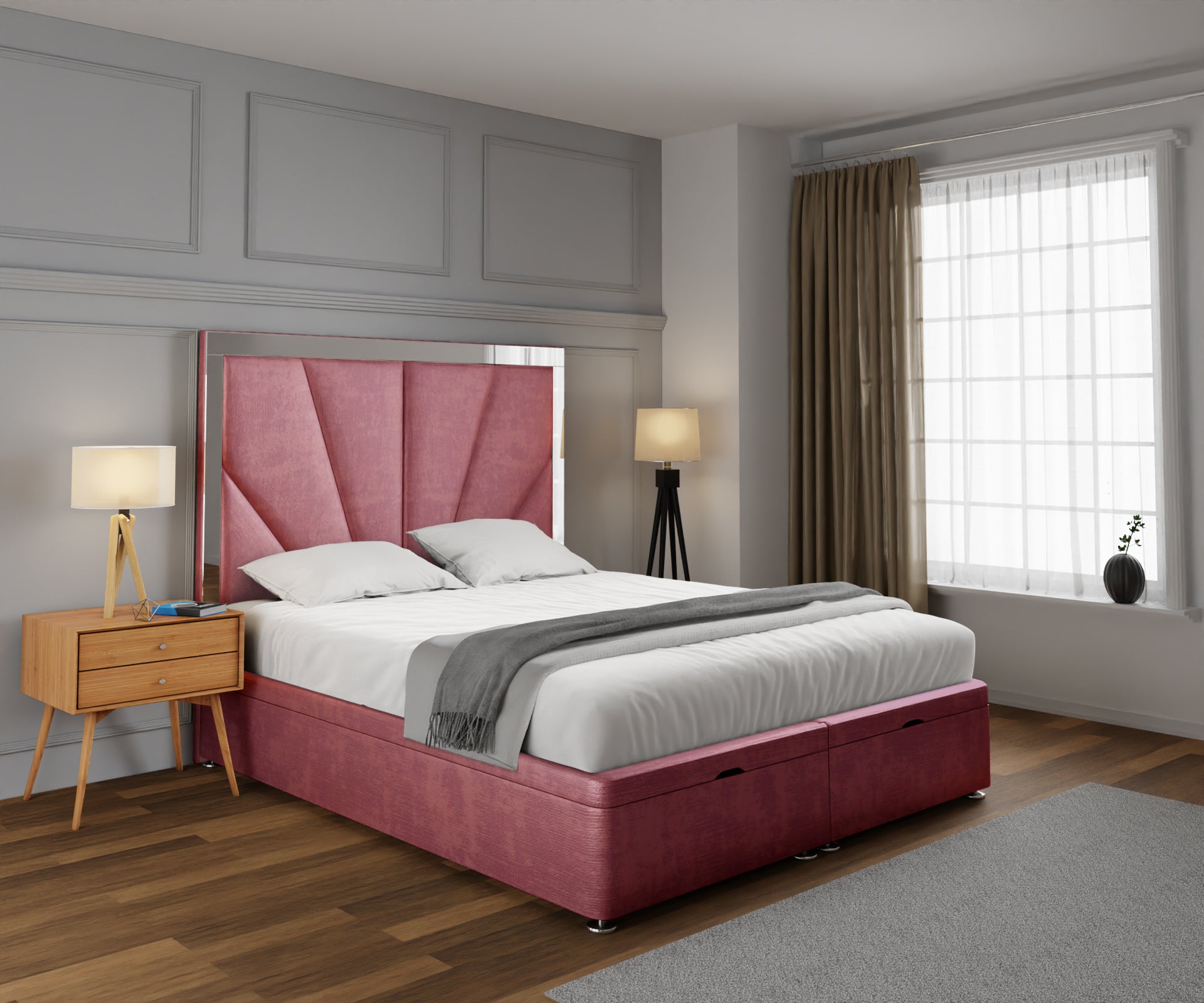 Chelsea Horizon Mirrored Ottoman Storage Divan Bed Set