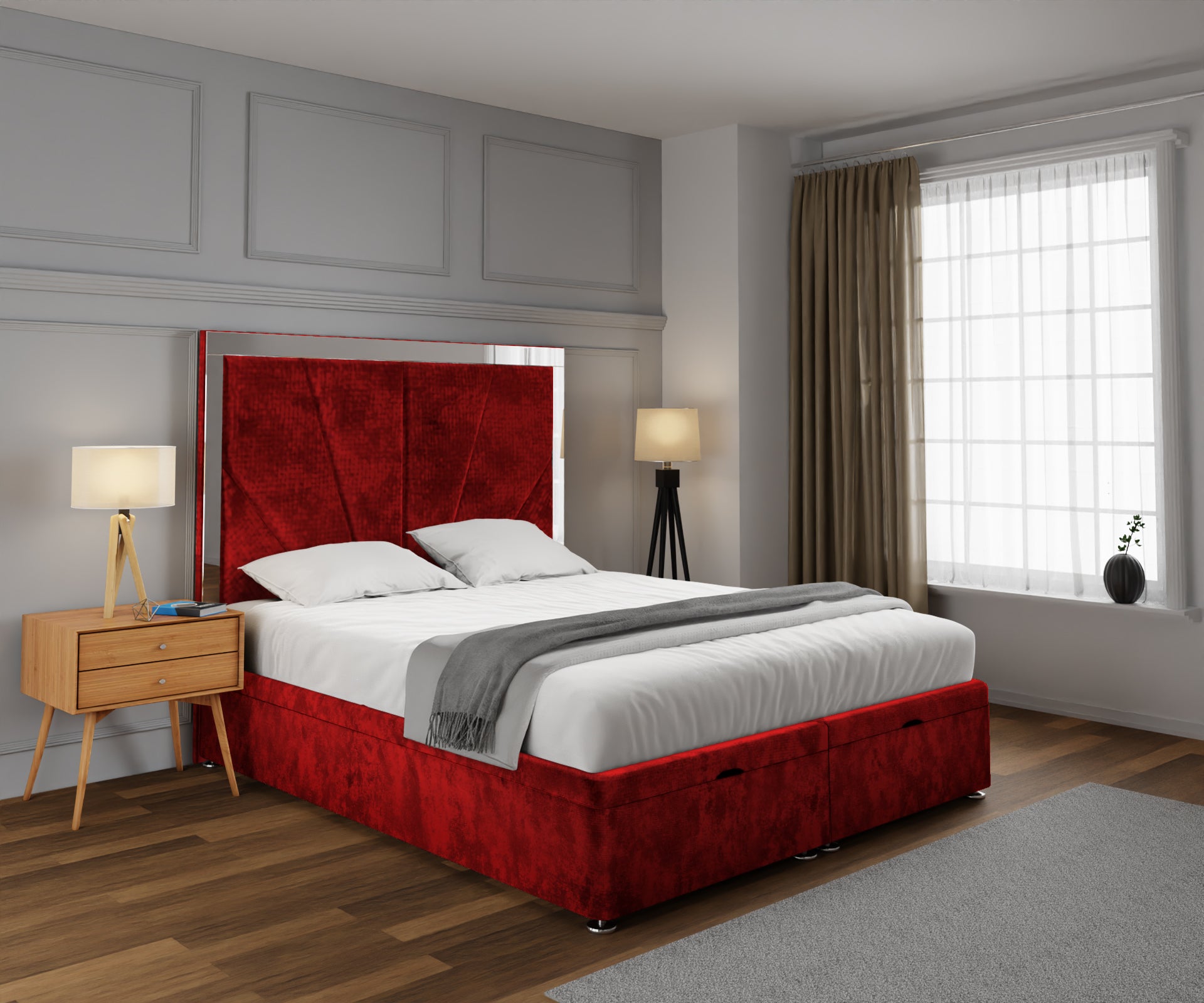 Chelsea Horizon Mirrored Ottoman Storage Divan Bed Set