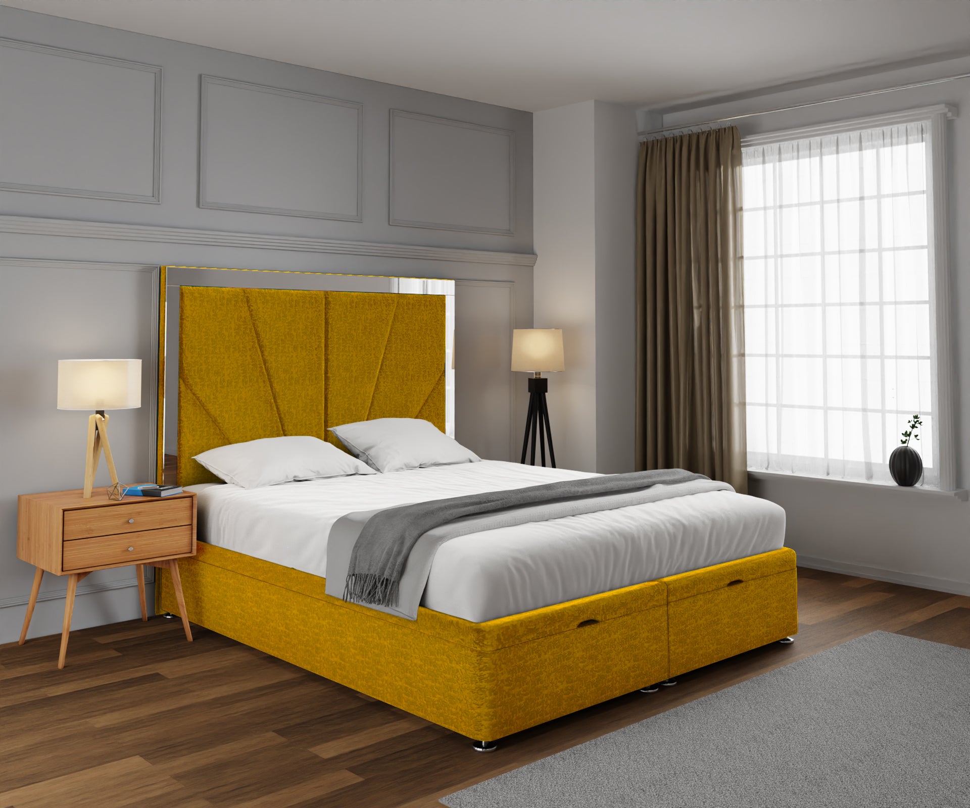 Chelsea Horizon Mirrored Ottoman Storage Divan Bed Set