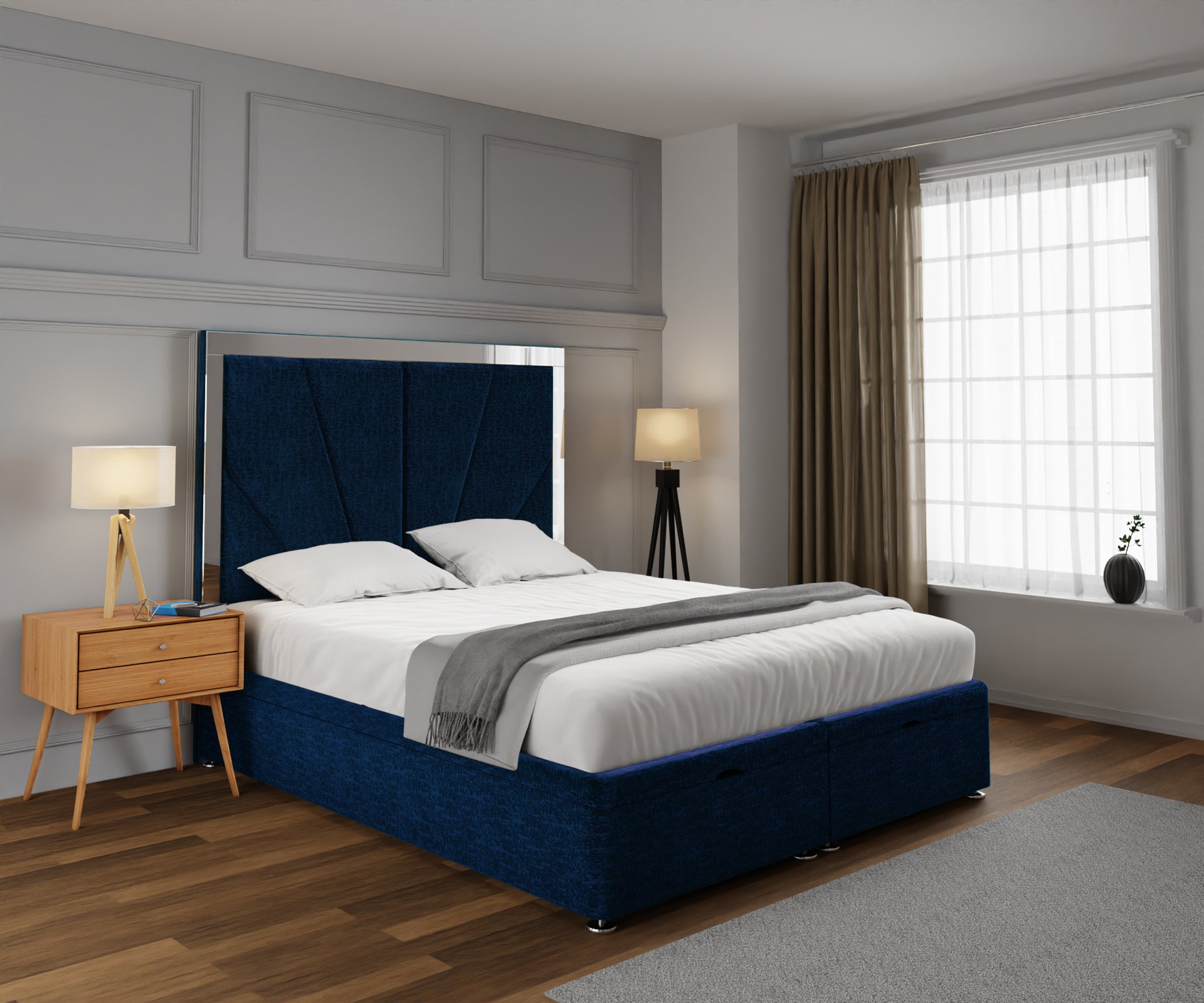 Chelsea Horizon Mirrored Ottoman Storage Divan Bed Set