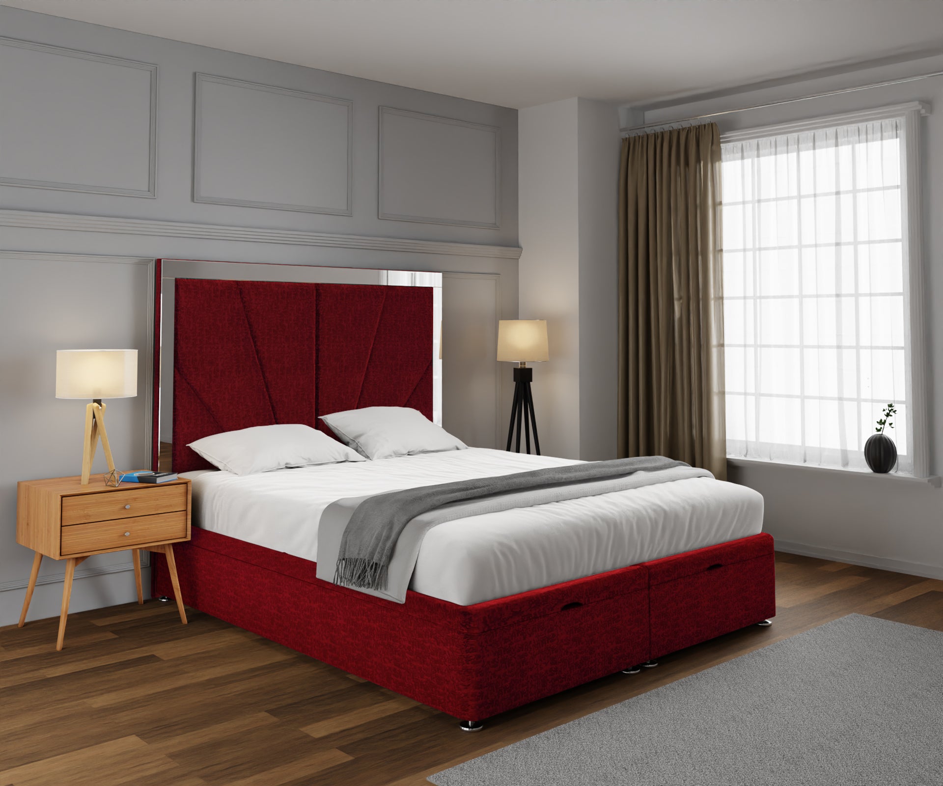 Chelsea Horizon Mirrored Ottoman Storage Divan Bed Set