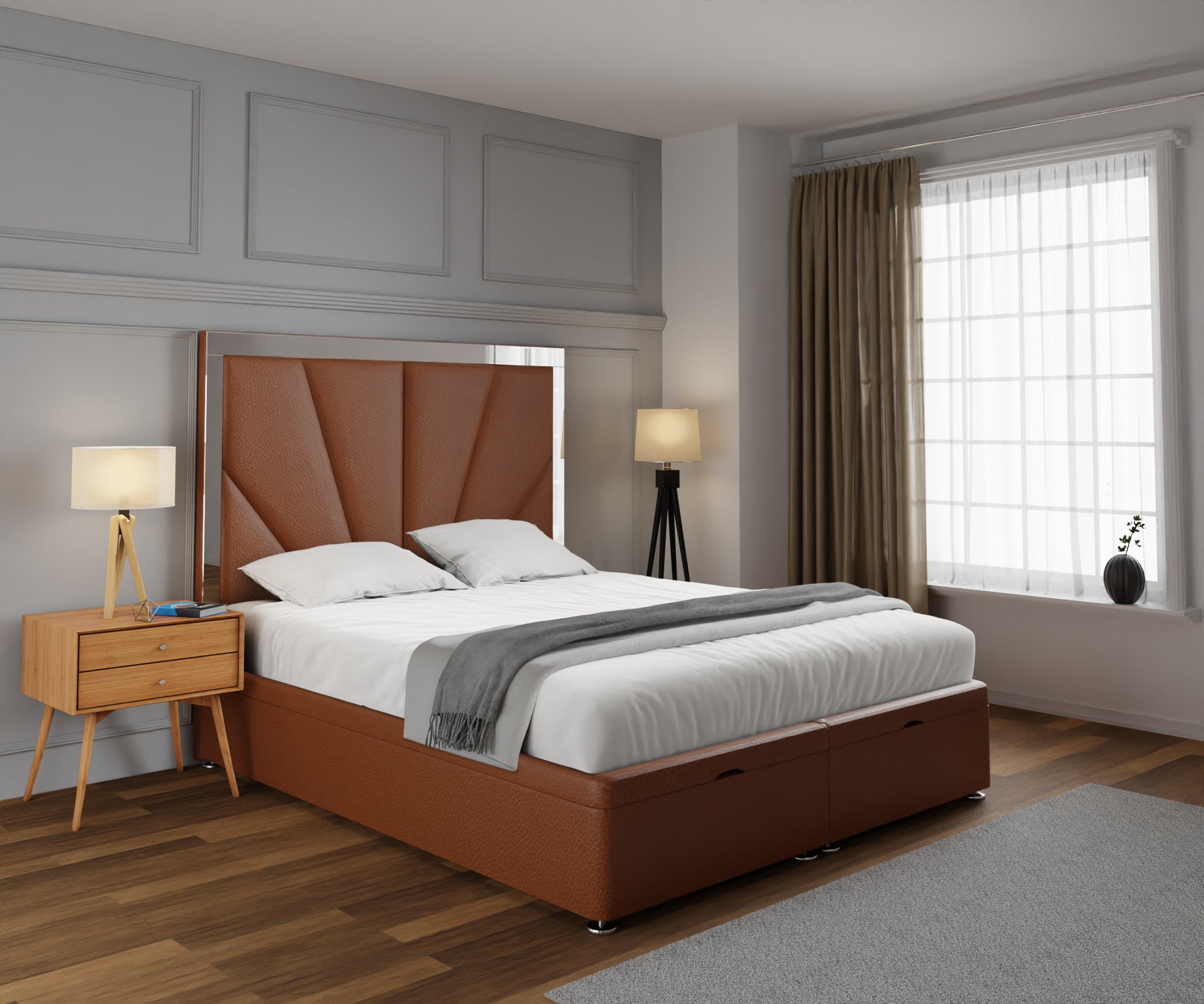 Chelsea Horizon Mirrored Ottoman Storage Divan Bed Set